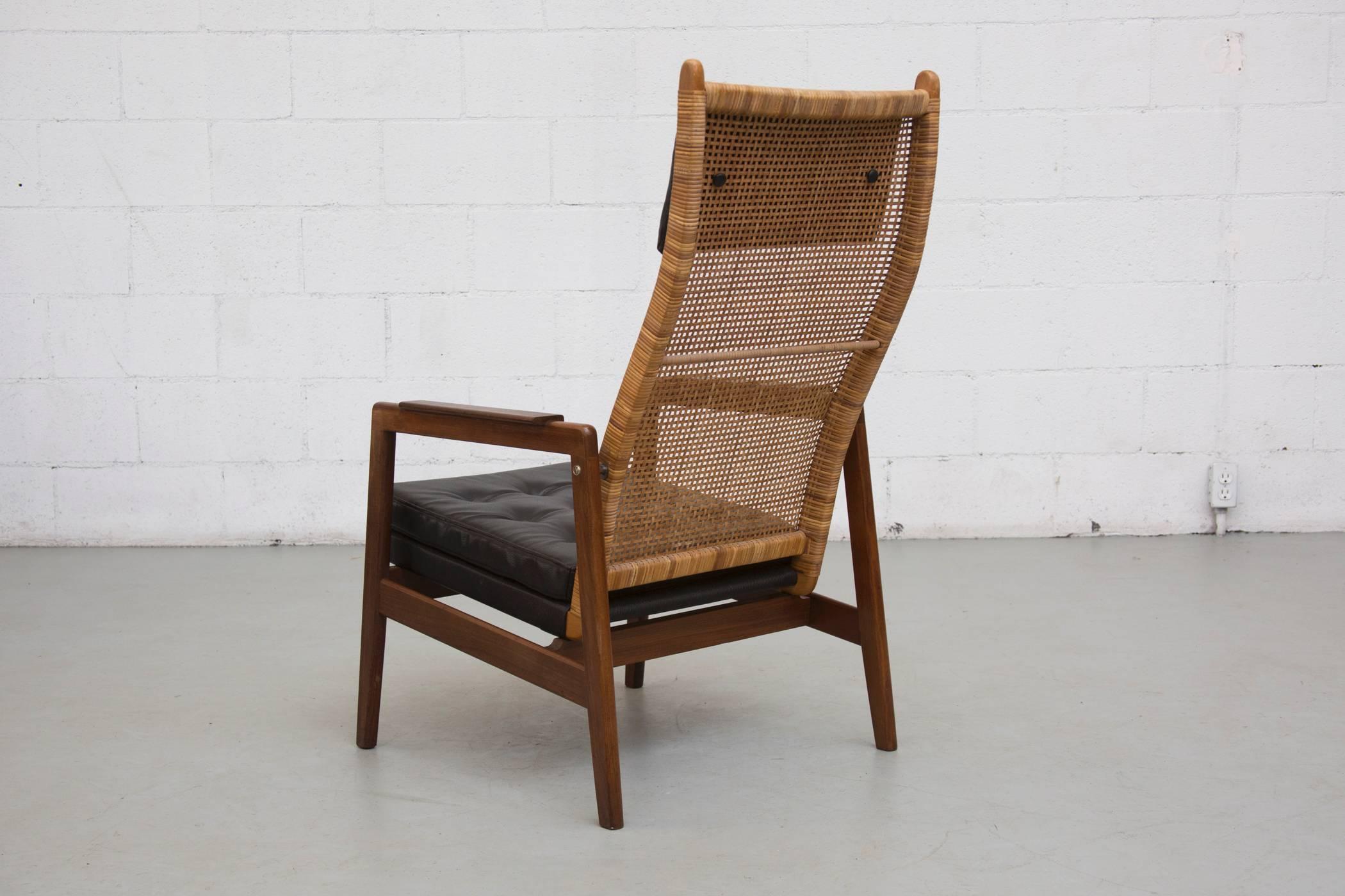 Dutch P.J. Muntendam Mid-Century Rattan Lounge Chair