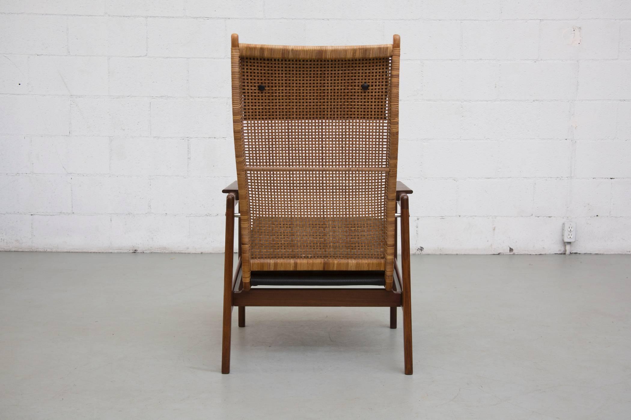 P.J. Muntendam Mid-Century Rattan Lounge Chair In Good Condition In Los Angeles, CA