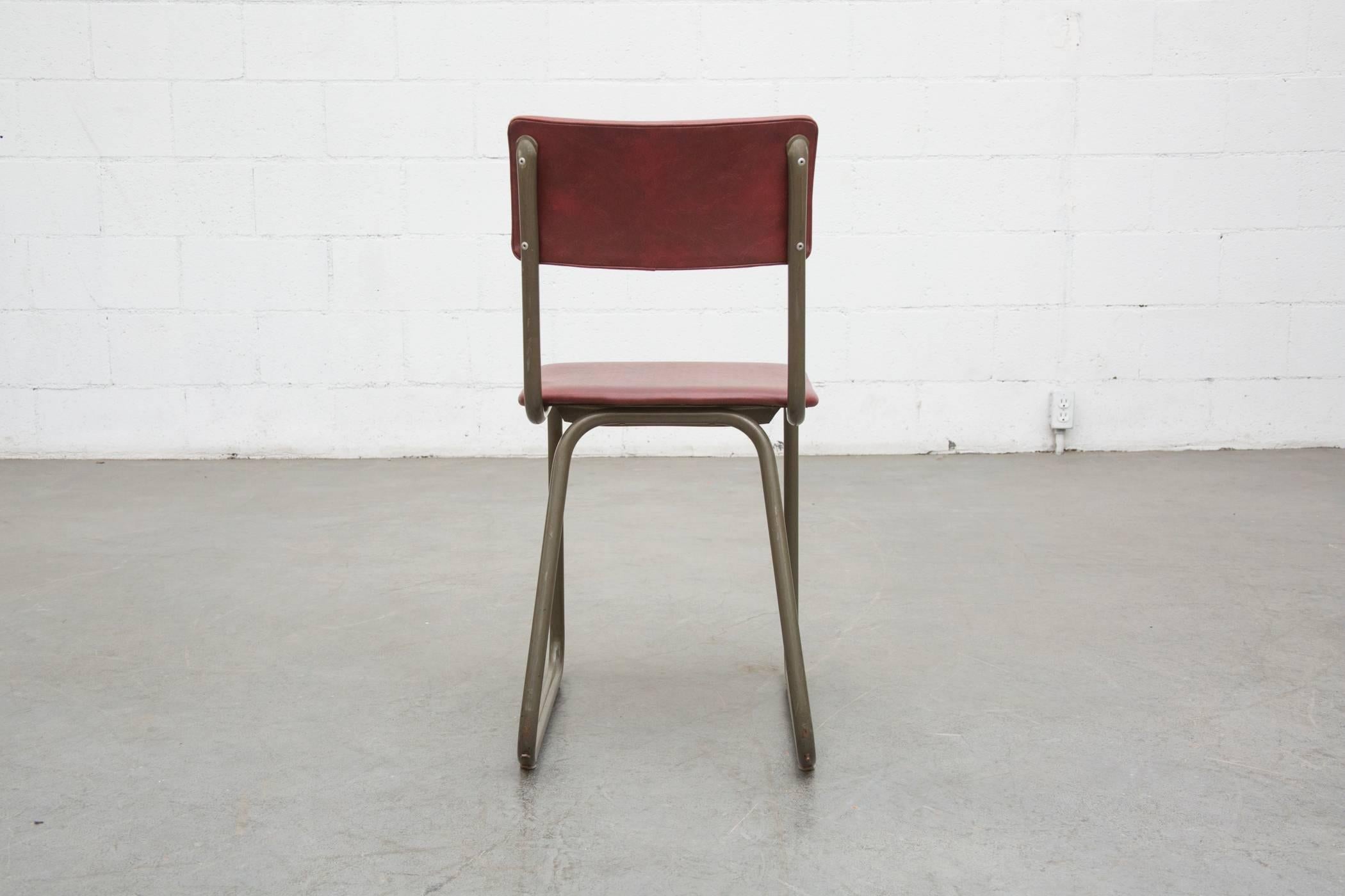 Mid-20th Century Set of 12 Tubular Metal and Vinyl Chairs