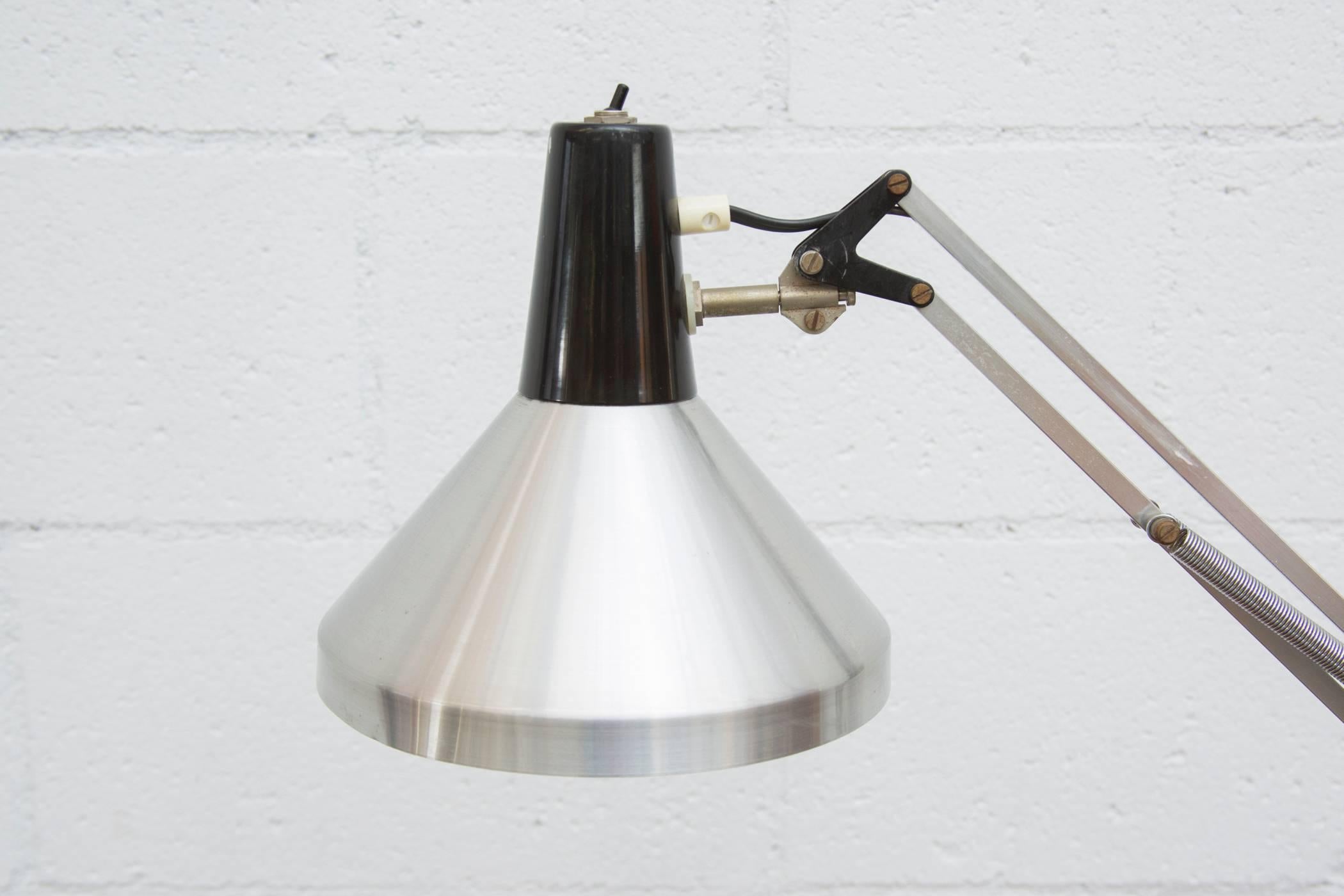 Enameled  Hala Zeist Aluminum and Black Drafting Lamp