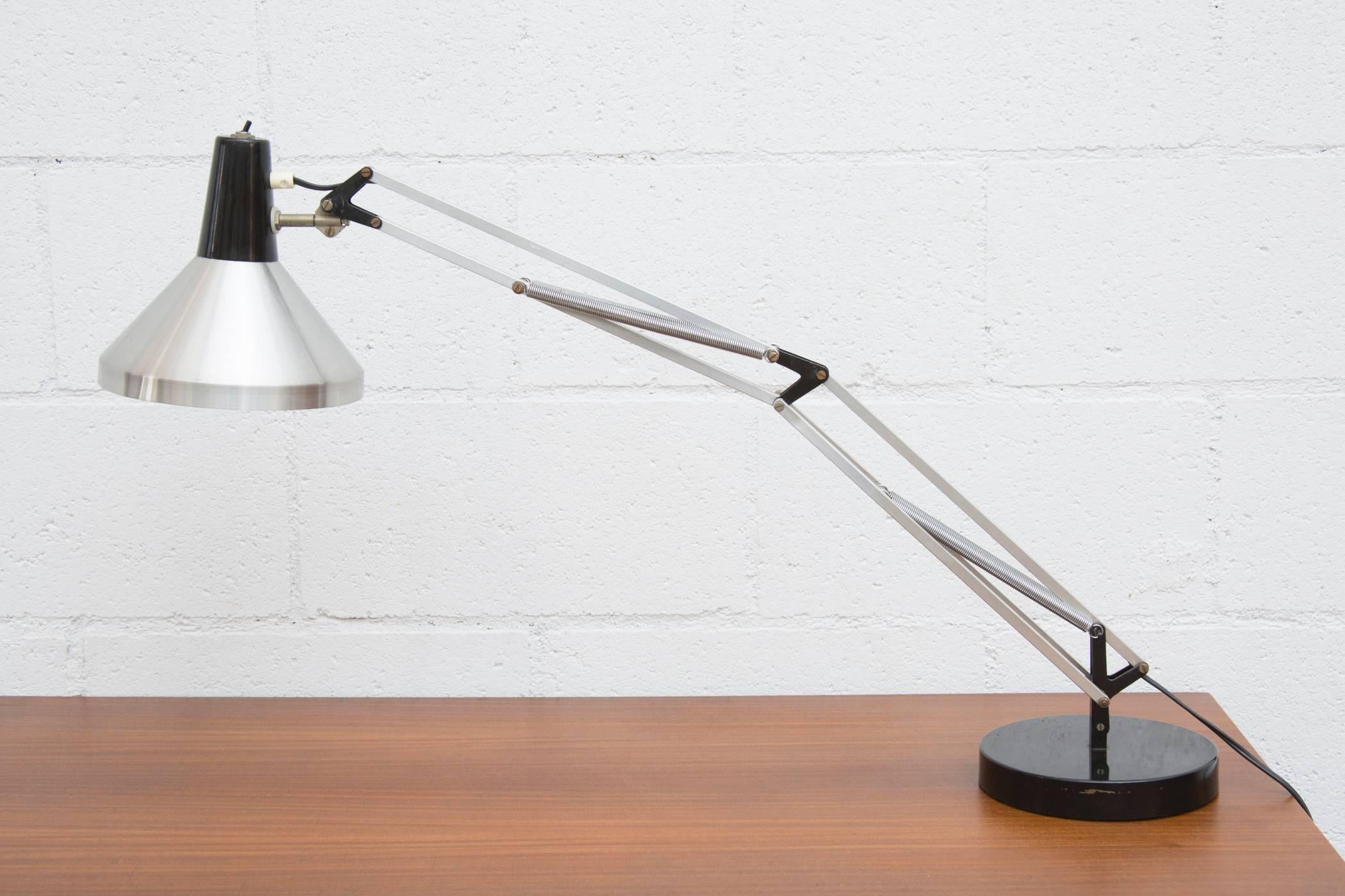 Mid-Century Modern  Hala Zeist Aluminum and Black Drafting Lamp