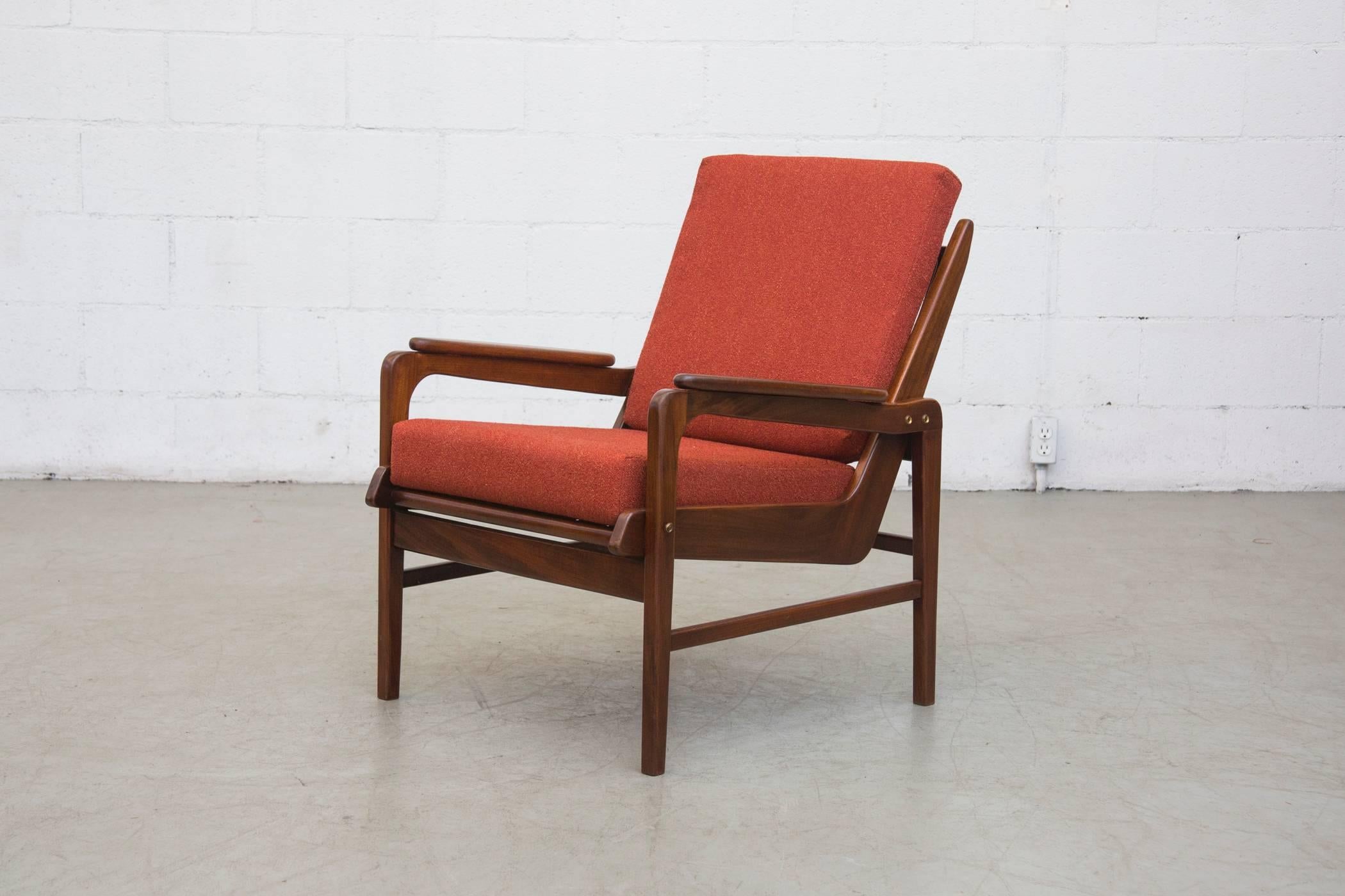 Dutch Pair of Low Teak Robert Parry 1950s Lounge Chairs
