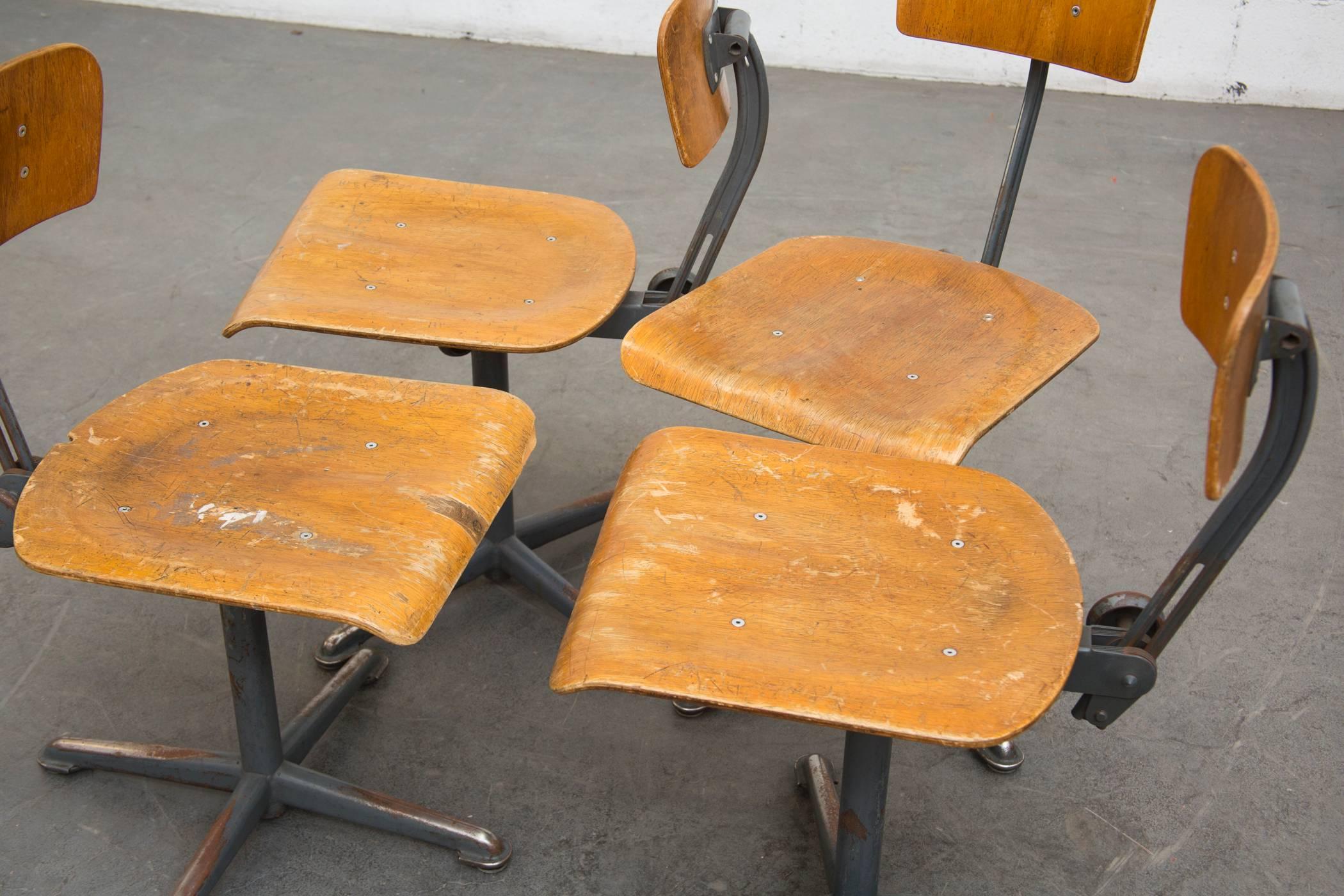 Rare Early Edition Friso Kramer Drafting Stools by Ahrend de Cirkel In Good Condition In Los Angeles, CA