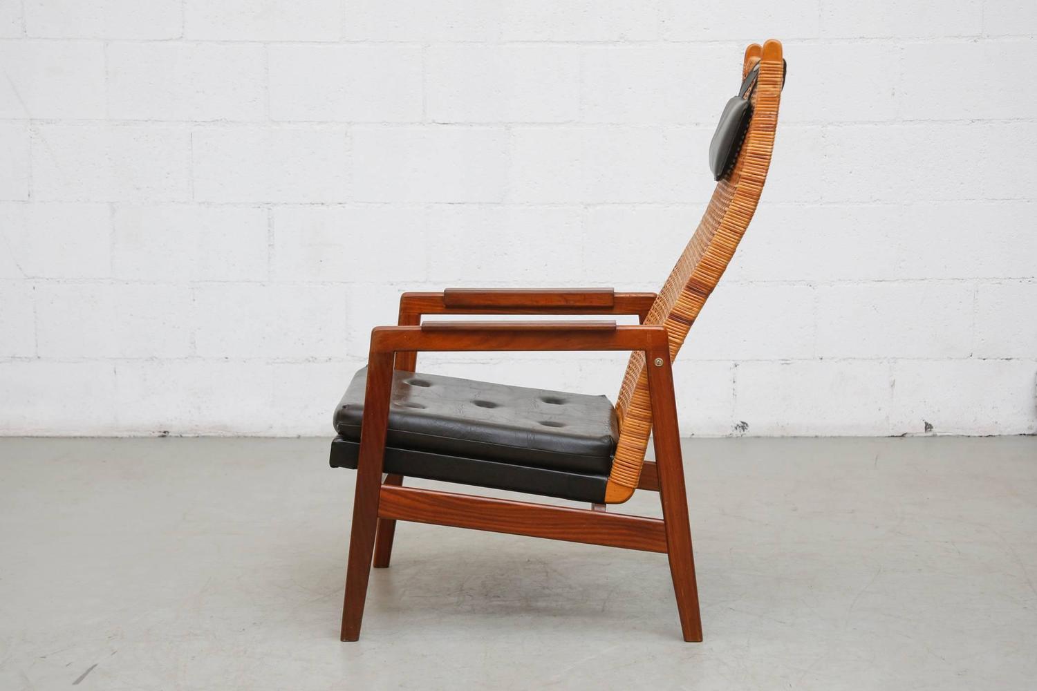 Muntendam Mid Century Rattan Lounge Chair at 1stdibs