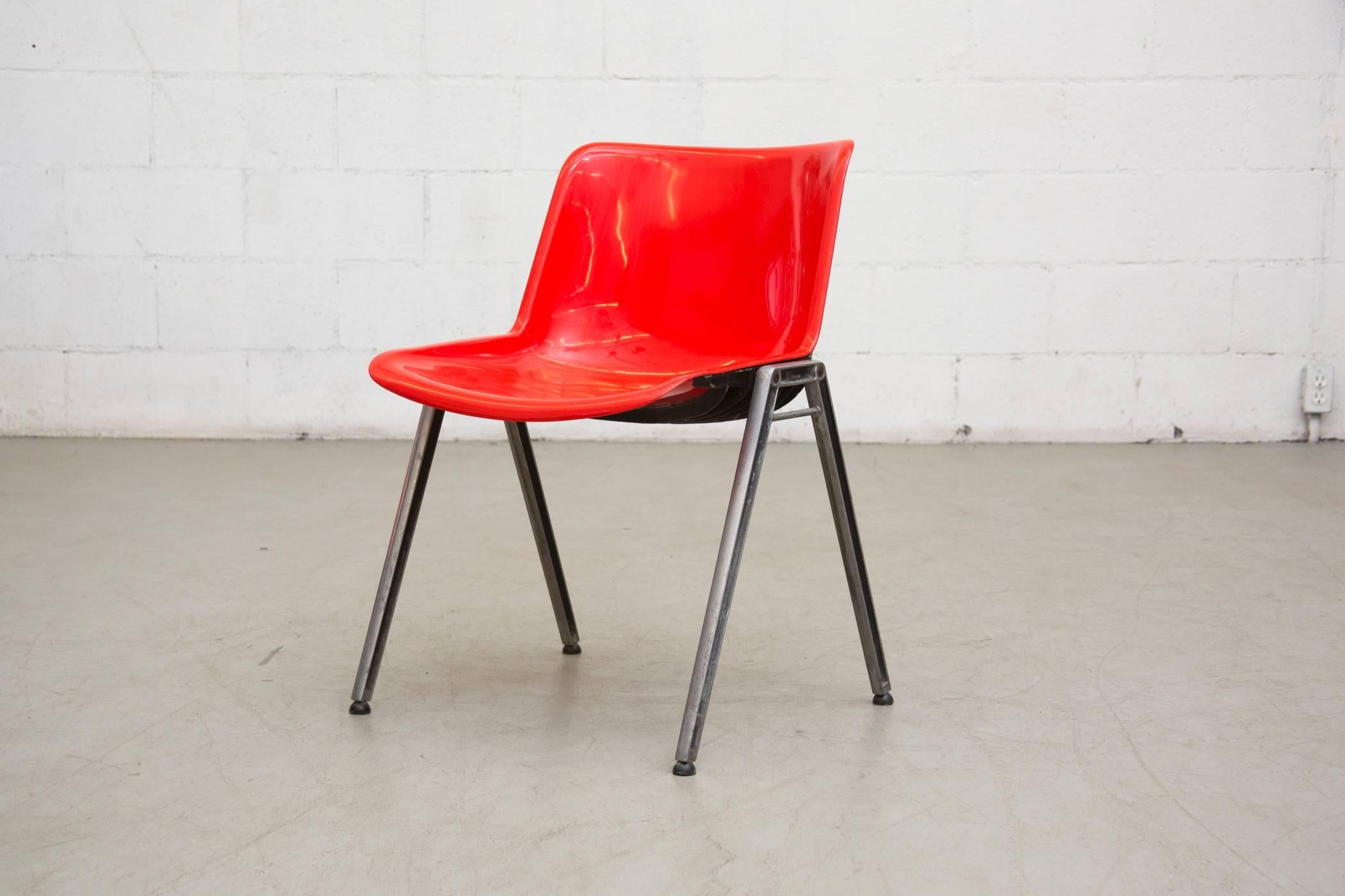 Mid-Century Modern Set of Eight Osvaldo Borsani Modus Stacking Chairs for Tecno
