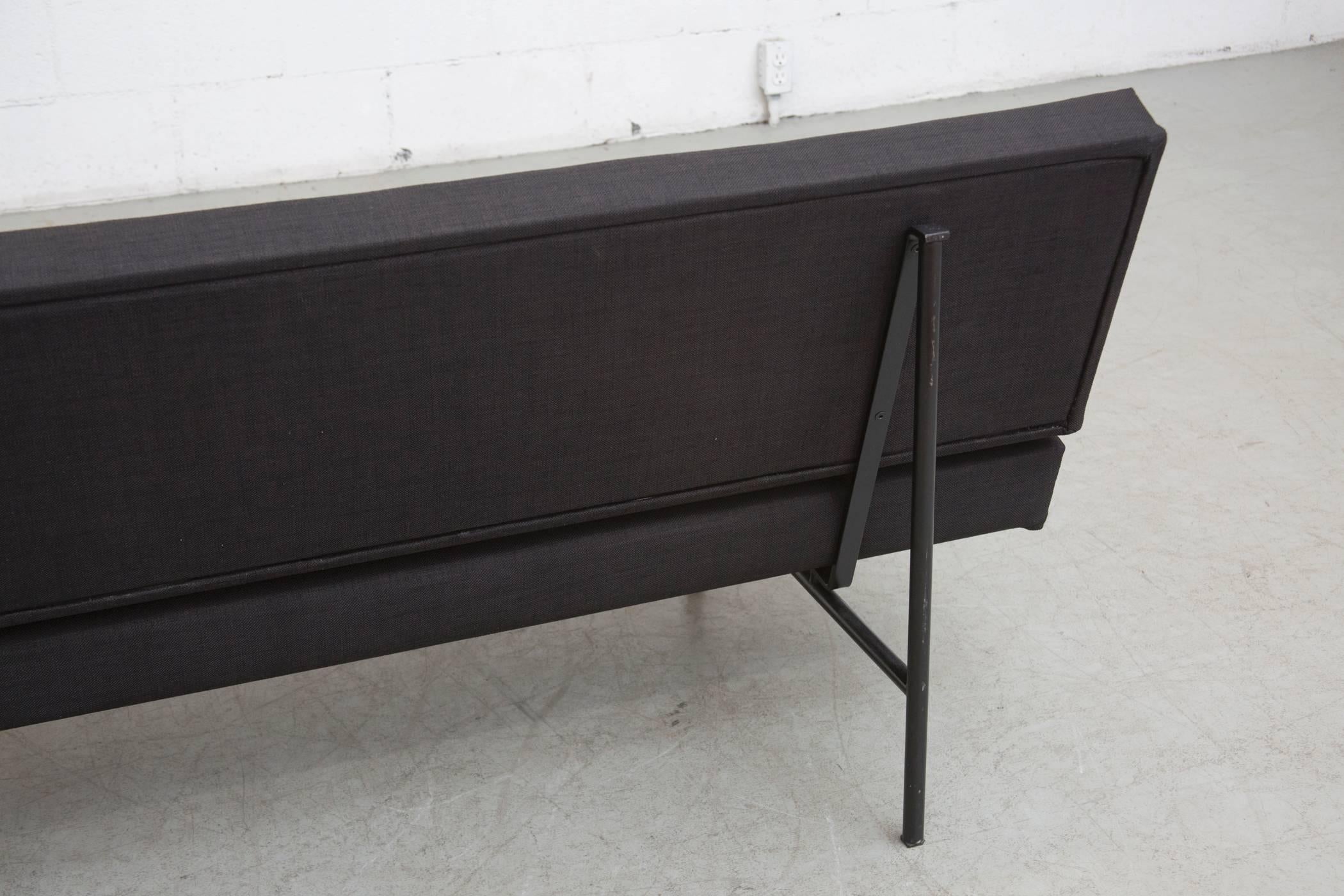 Mid-20th Century Coen de Vries Attributed to Black Streamline Sofa