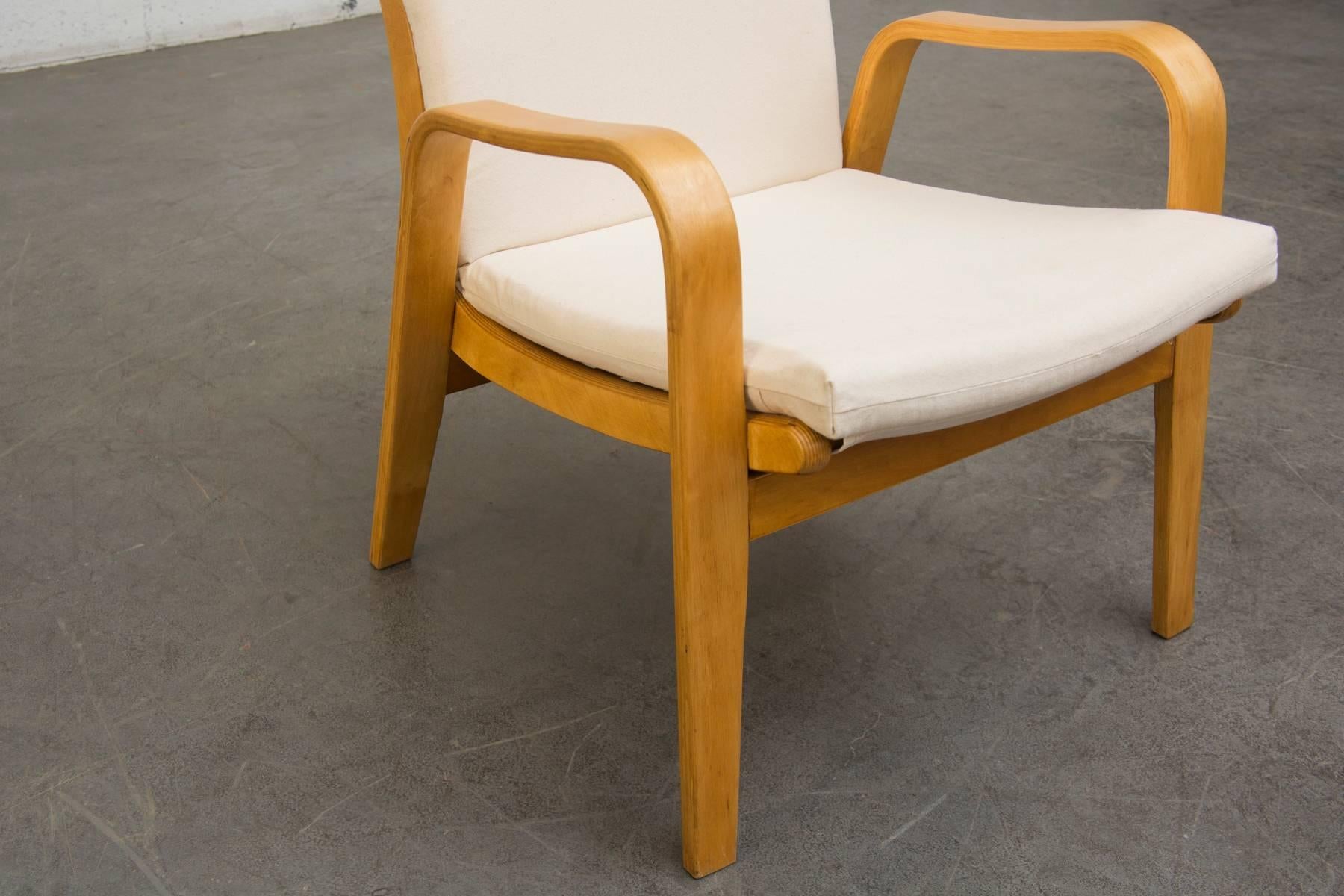 Birch High Back Cees Braakman Bentwood Lounge Chair by Pastoe