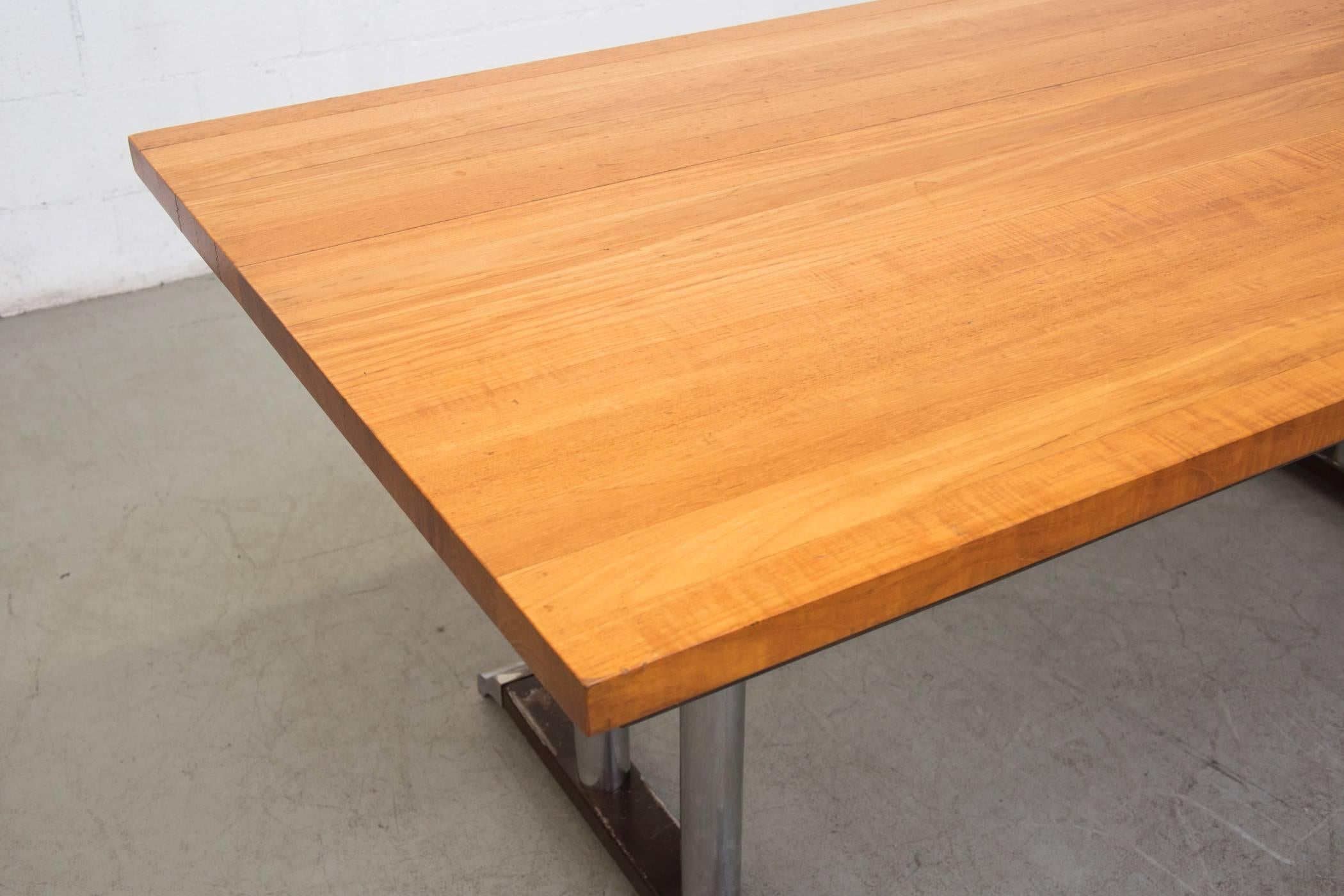 Rare Gispen Solid Wood 7208 Conference Table by CH Hoffmann for Gispen In Good Condition In Los Angeles, CA