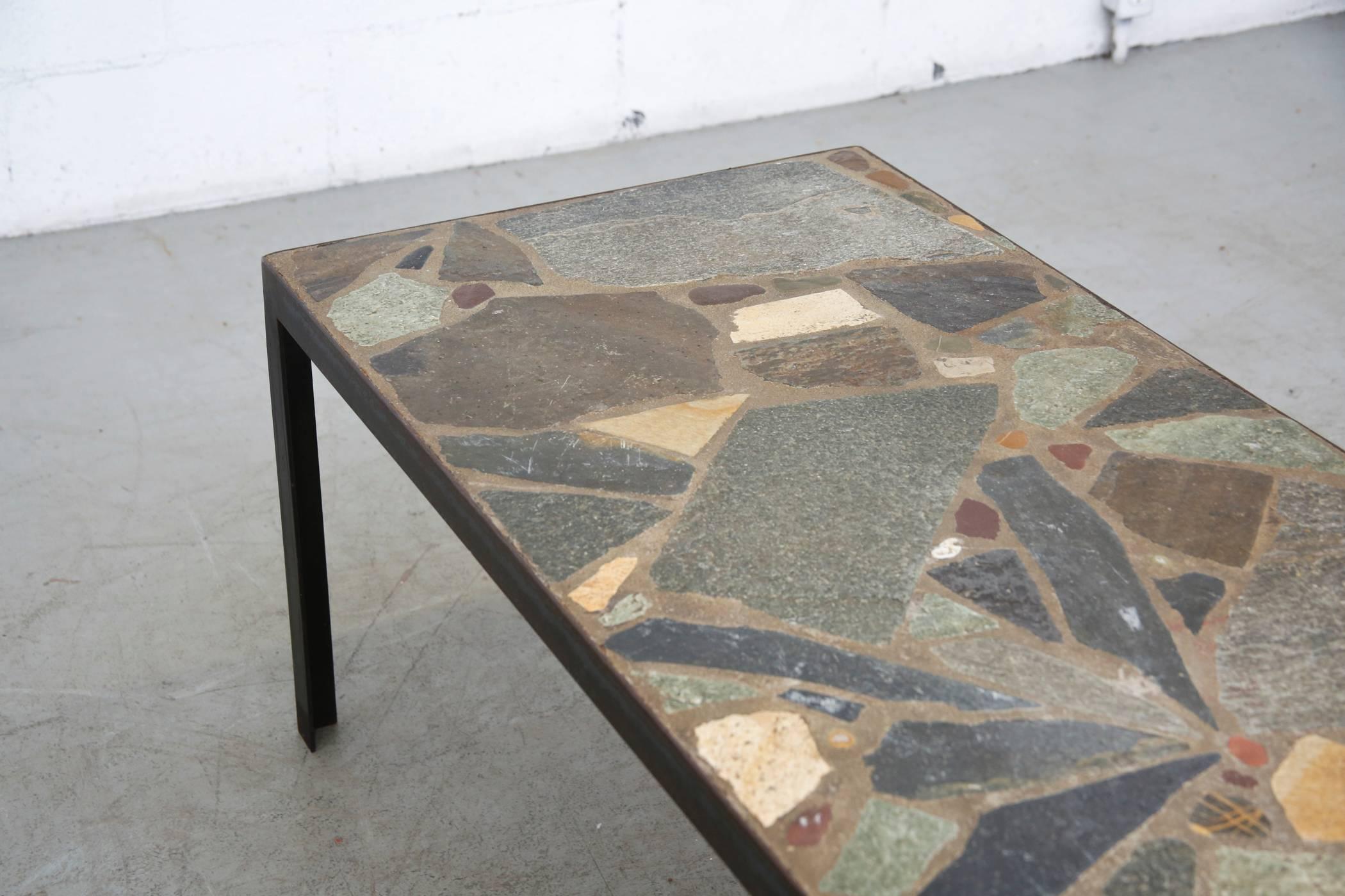 Dutch Paul Kingma Inspired Mosaic Stone Coffee Table
