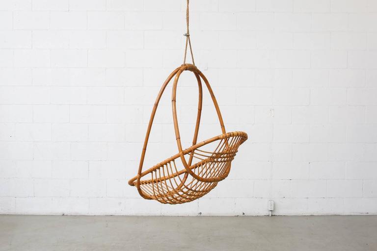 Retro Hanging Bamboo Egg Basket Chair at 1stDibs bamboo egg chair