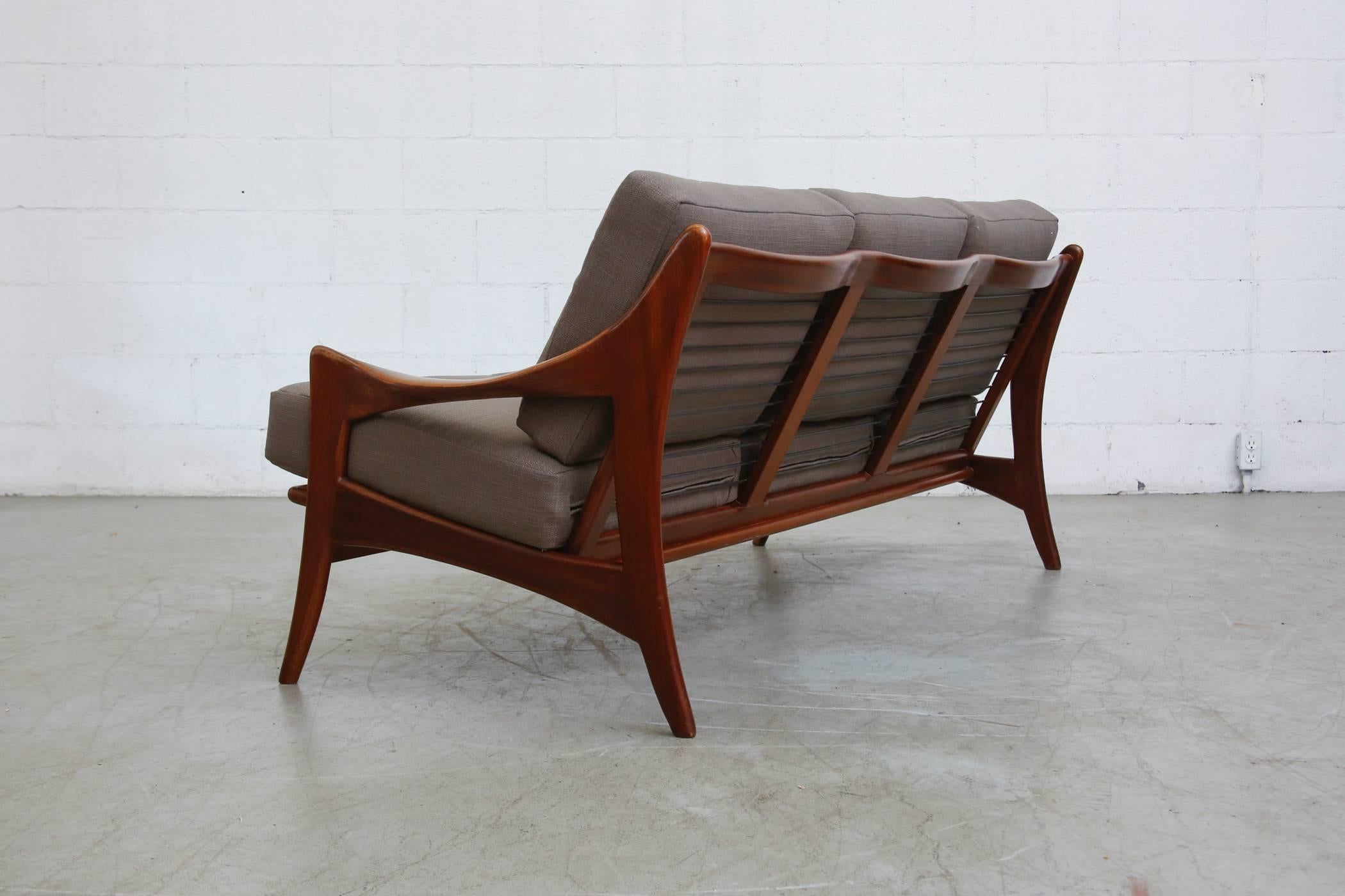Mid-Century Modern Organic Teak Sofa by De Ster In Good Condition In Los Angeles, CA
