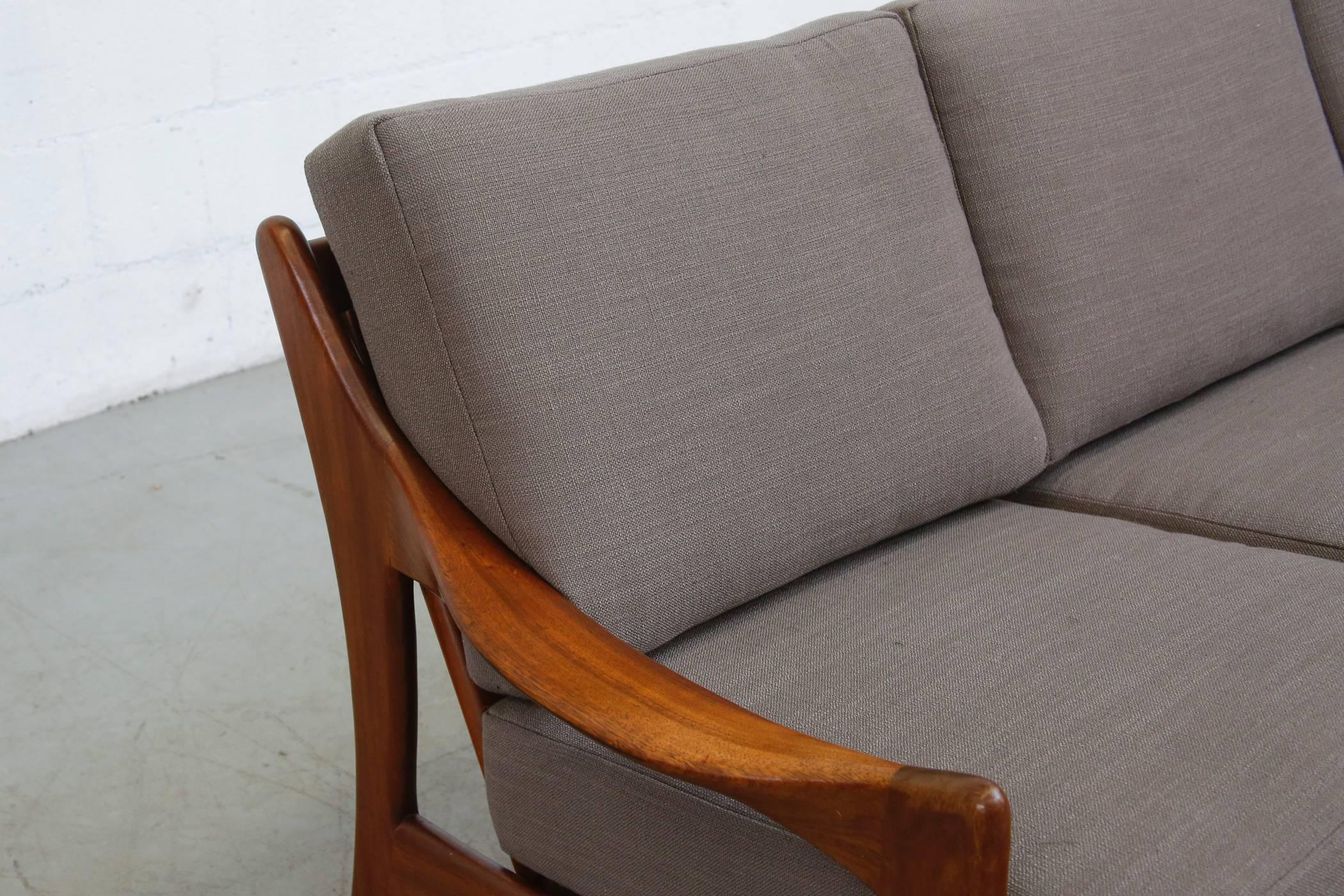 Fabric Mid-Century Modern Organic Teak Sofa by De Ster