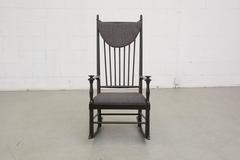 Sedia a dondolo con schienale a fuso del 1950 di Karl-Axel Adolfsson per Gemla Möbler