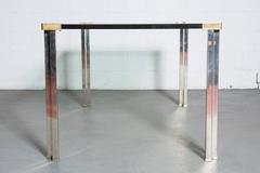 Peter Ghyczy Glass, Chrome and Brass Dining Table