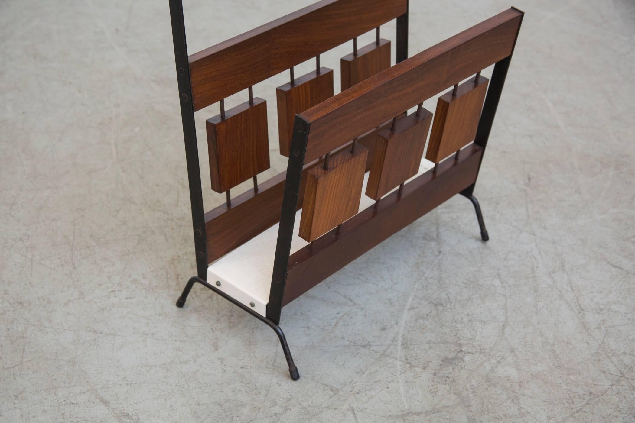 Cees Braakman Wood Block Telephone Table and Magazine Rack 1