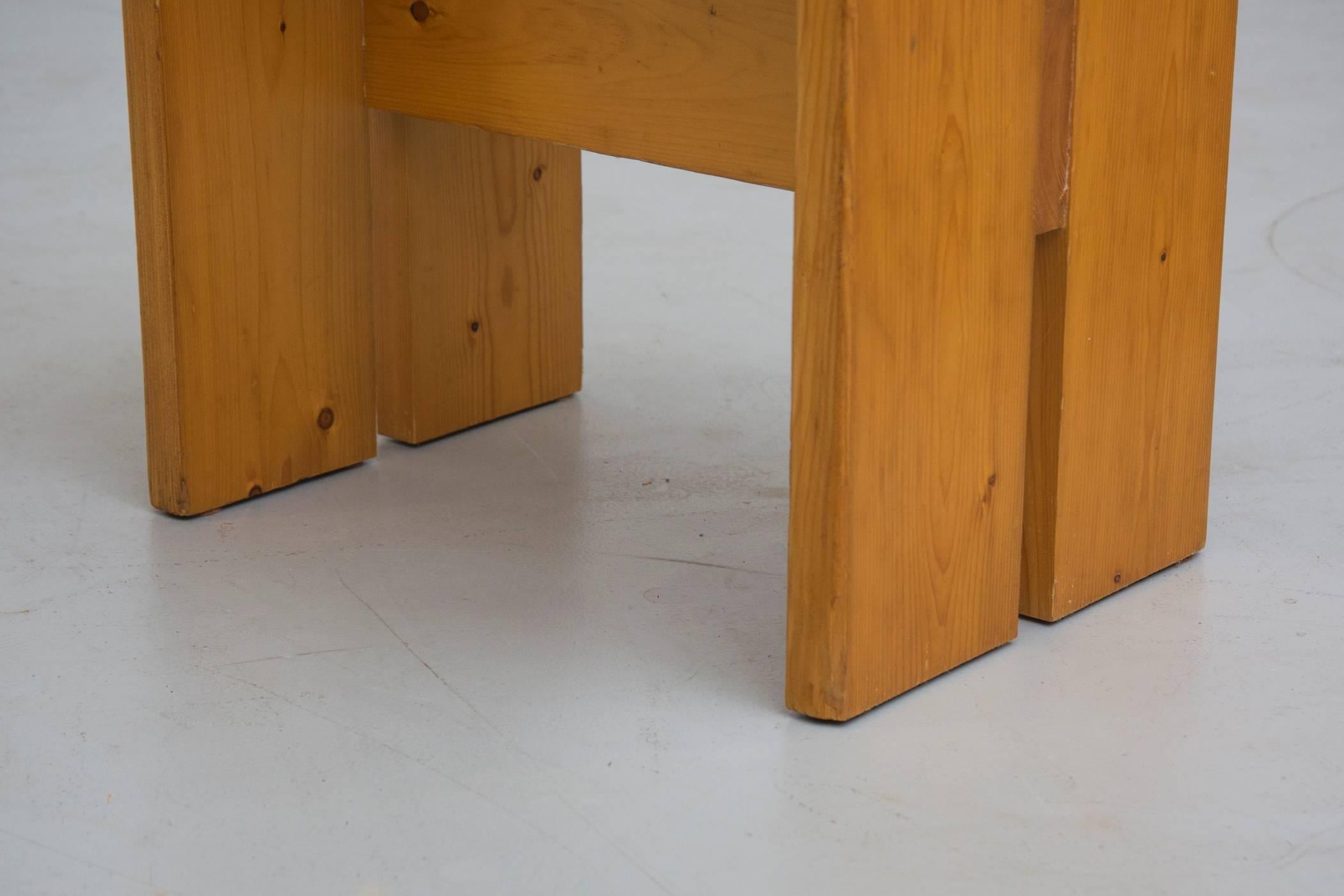 Pair of Charlotte Perriand Solid Pine Stools for Les Arcs In Good Condition In Los Angeles, CA