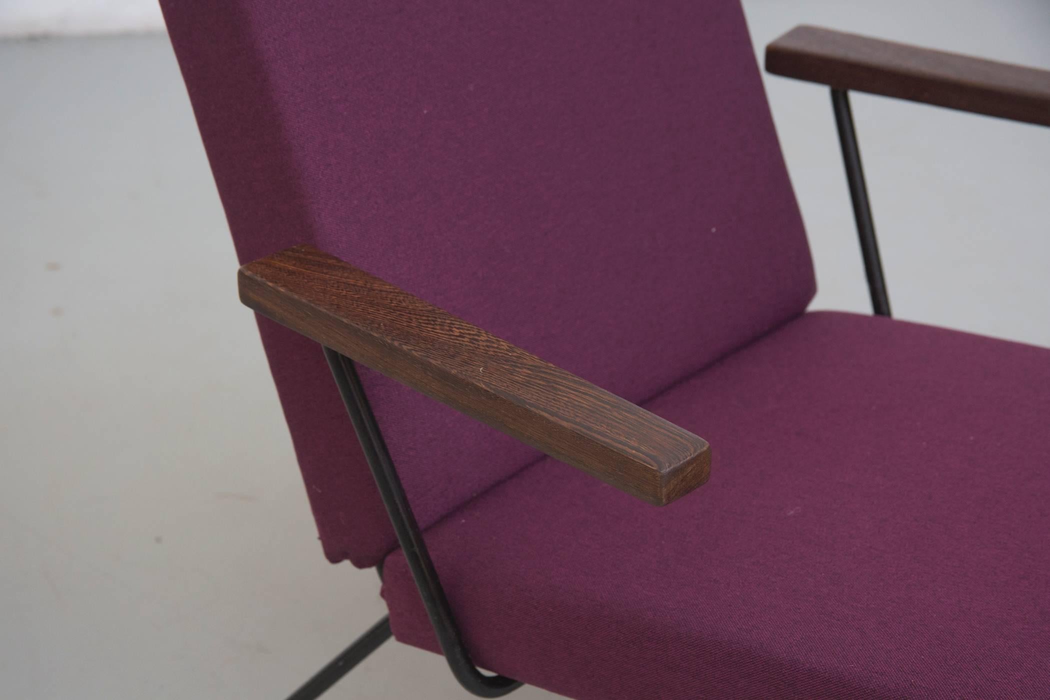 Mid-20th Century Gispen 1409 Highback Armchair In New Plum Fabric