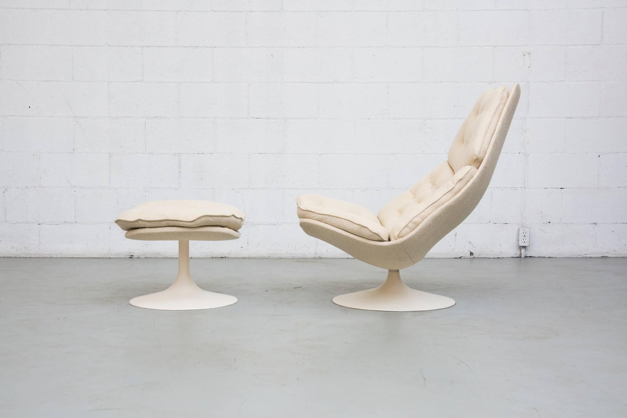 Mid-Century Modern Geoffrey Harcourt F588 Swivel Lounge Chair and Ottoman for Artifort