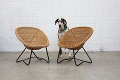 Pair of Dirk Van Sliedrecht Woven Bowl Chair