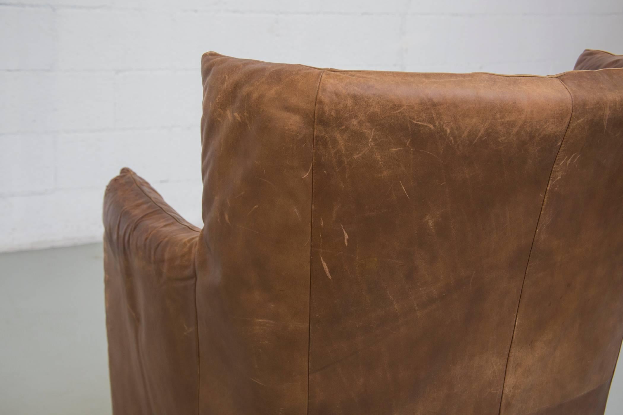 Late 20th Century Gerard van Den Berg Leather Lounge Chair