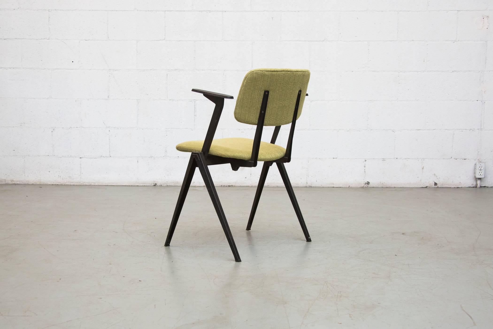 Set of Six Prouve Style Upholstered Stacking Chairs In Good Condition In Los Angeles, CA