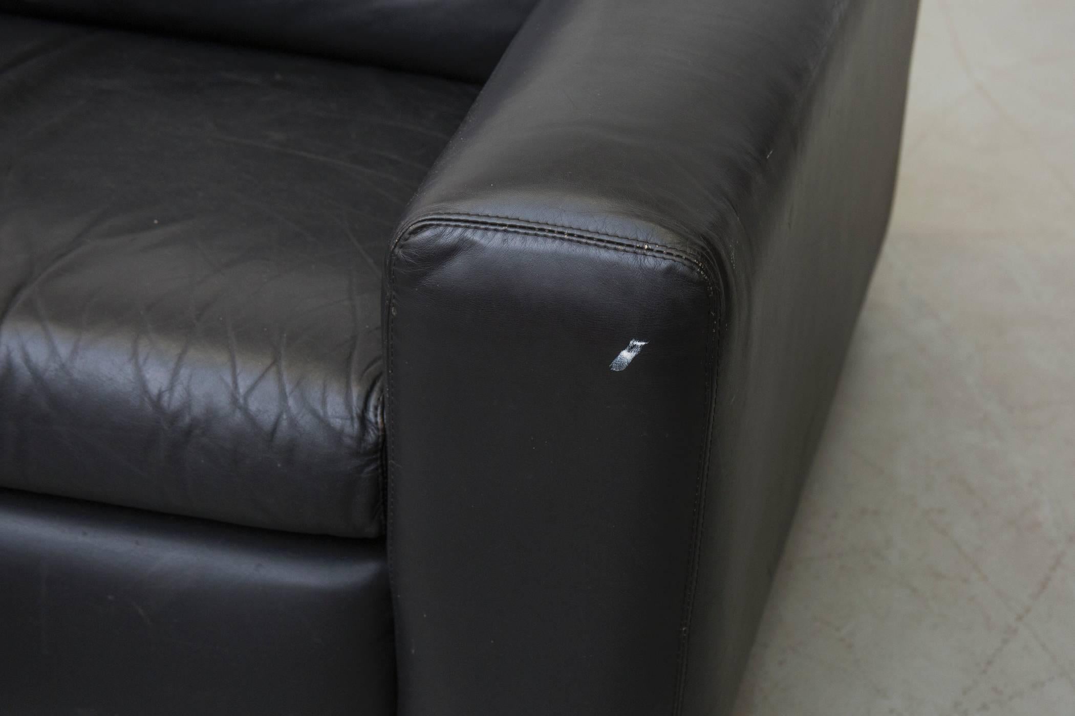Dutch Extra Long Mid-Century Leather Sofa