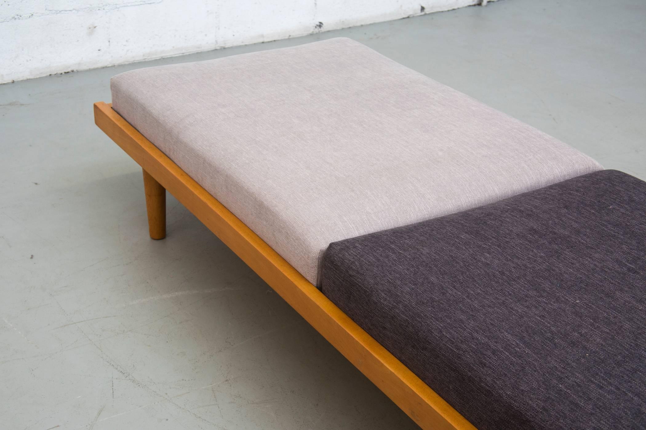 Mid-Century Modern Charlotte Perriand Style Daybed with Two Toned Cushions