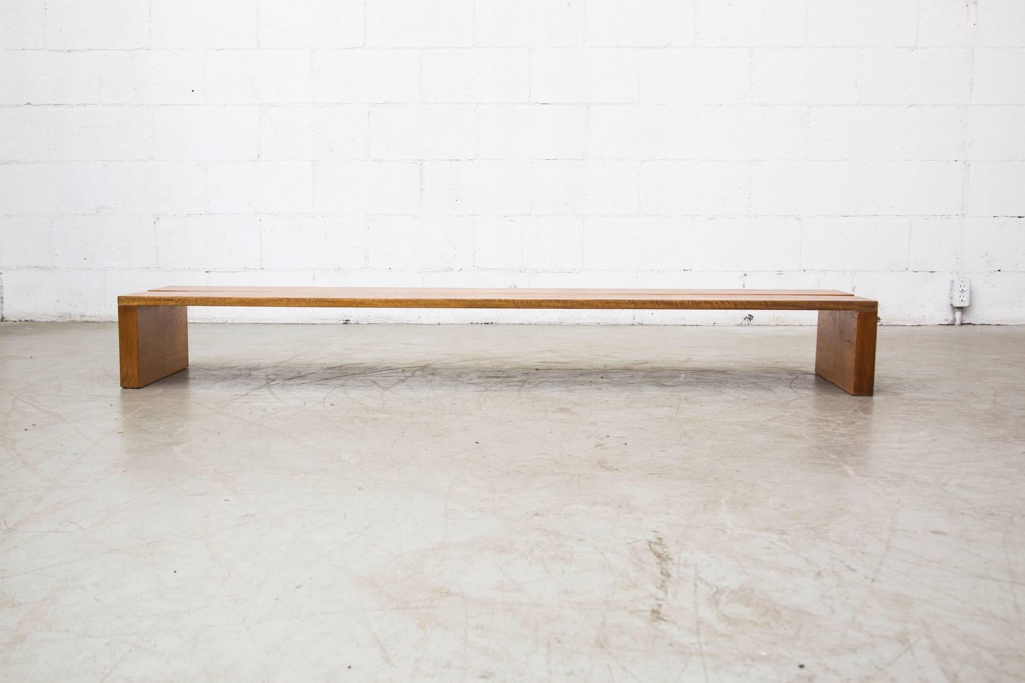 Beautiful long low bench, lightly refinished. Amazing piece!