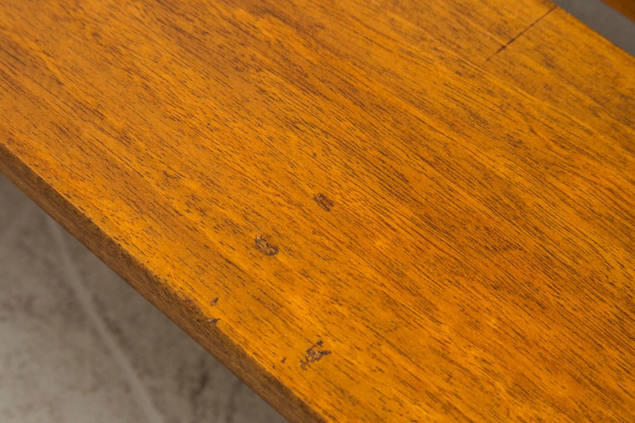 Long Low Beechwood Bench In Good Condition In Los Angeles, CA