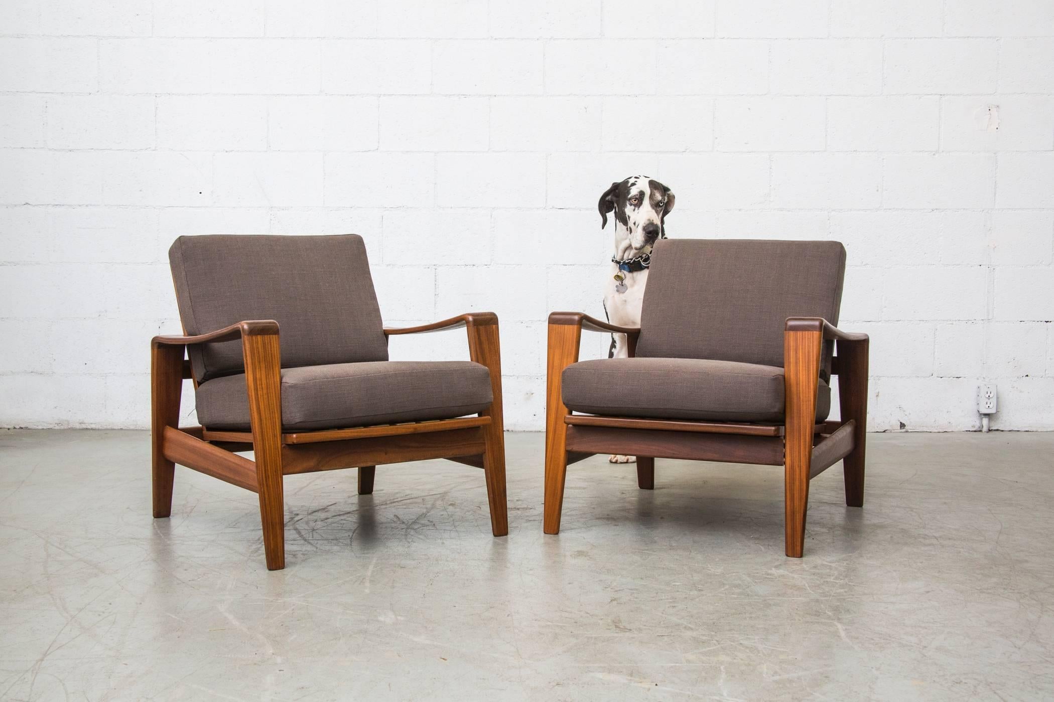 Mid-Century Modern Pair of Danish Teak Lounge Chairs
