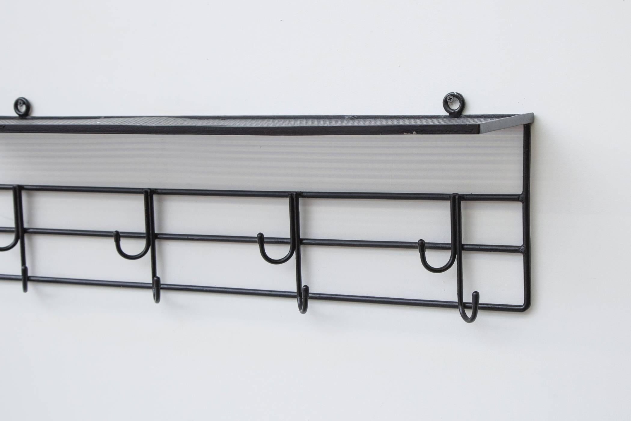 Enameled Pilastro Matégot Style Industrial Wire Coat Rack
