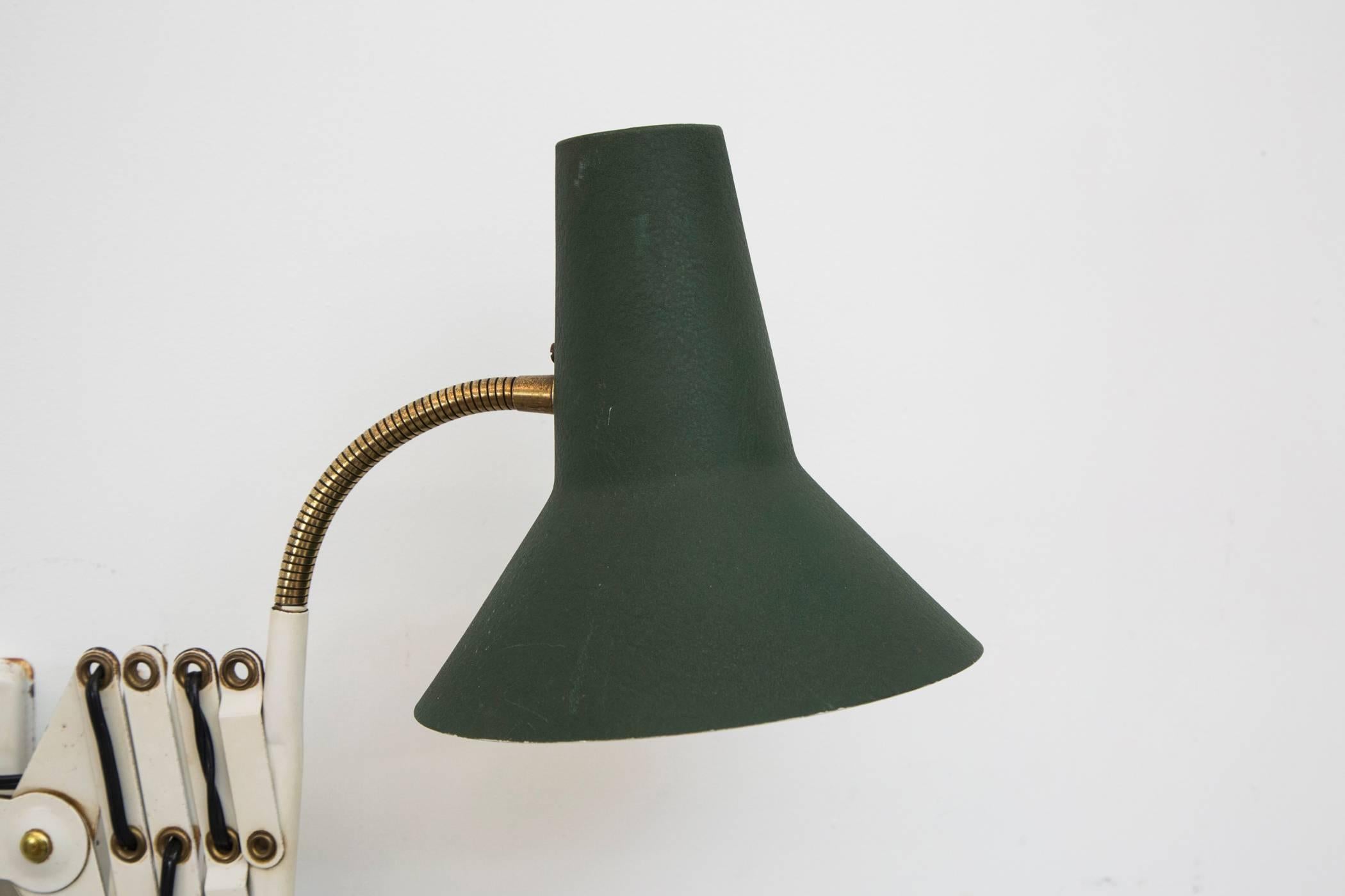 Rietveld Style Industrial Scissor Wall Lamp In Good Condition In Los Angeles, CA