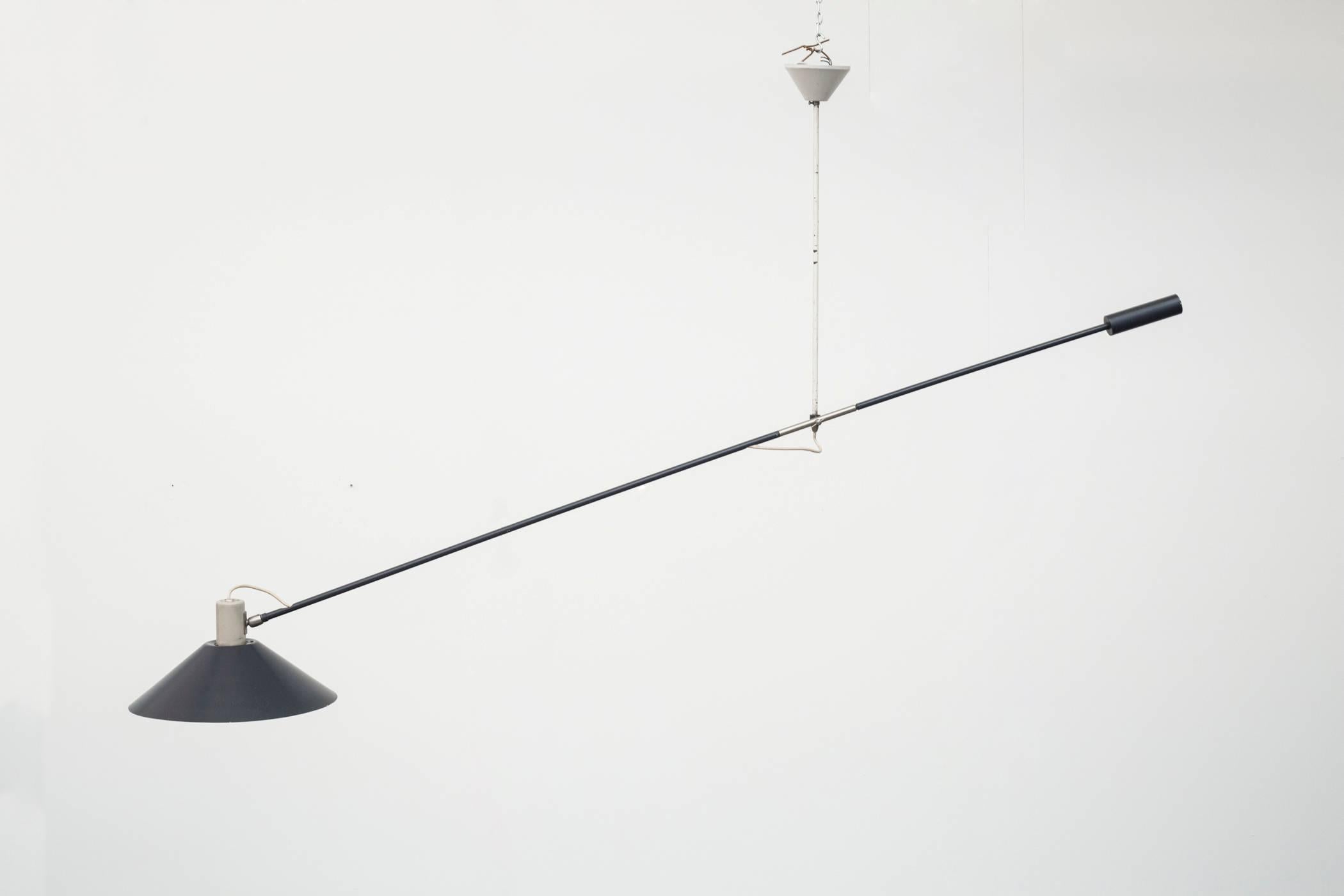 Rare Anvia Ceiling Mount Counter Balance Industrial Lamp In Good Condition In Los Angeles, CA