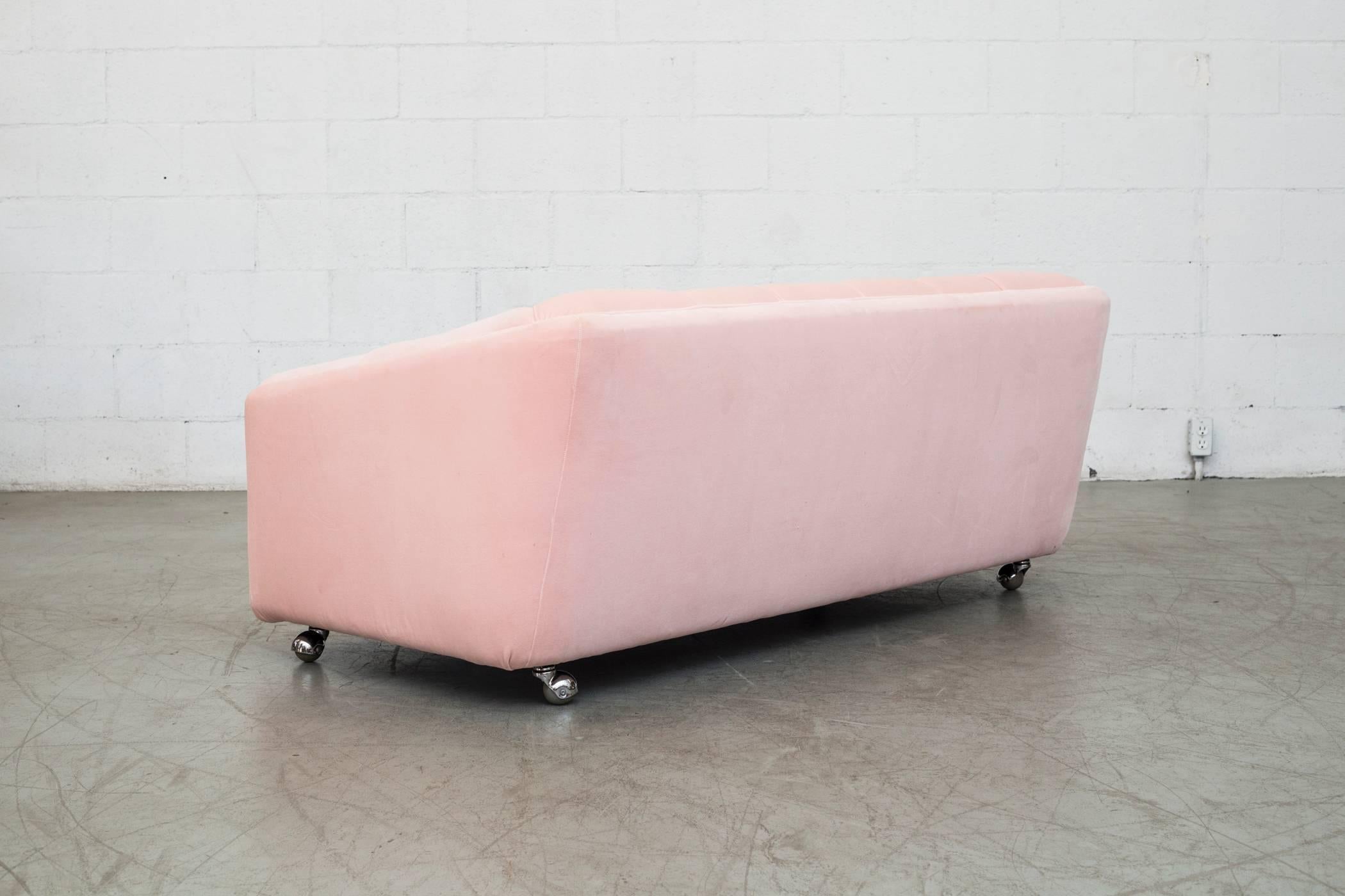 Dutch Pink Artifort Upholstered Loveseat