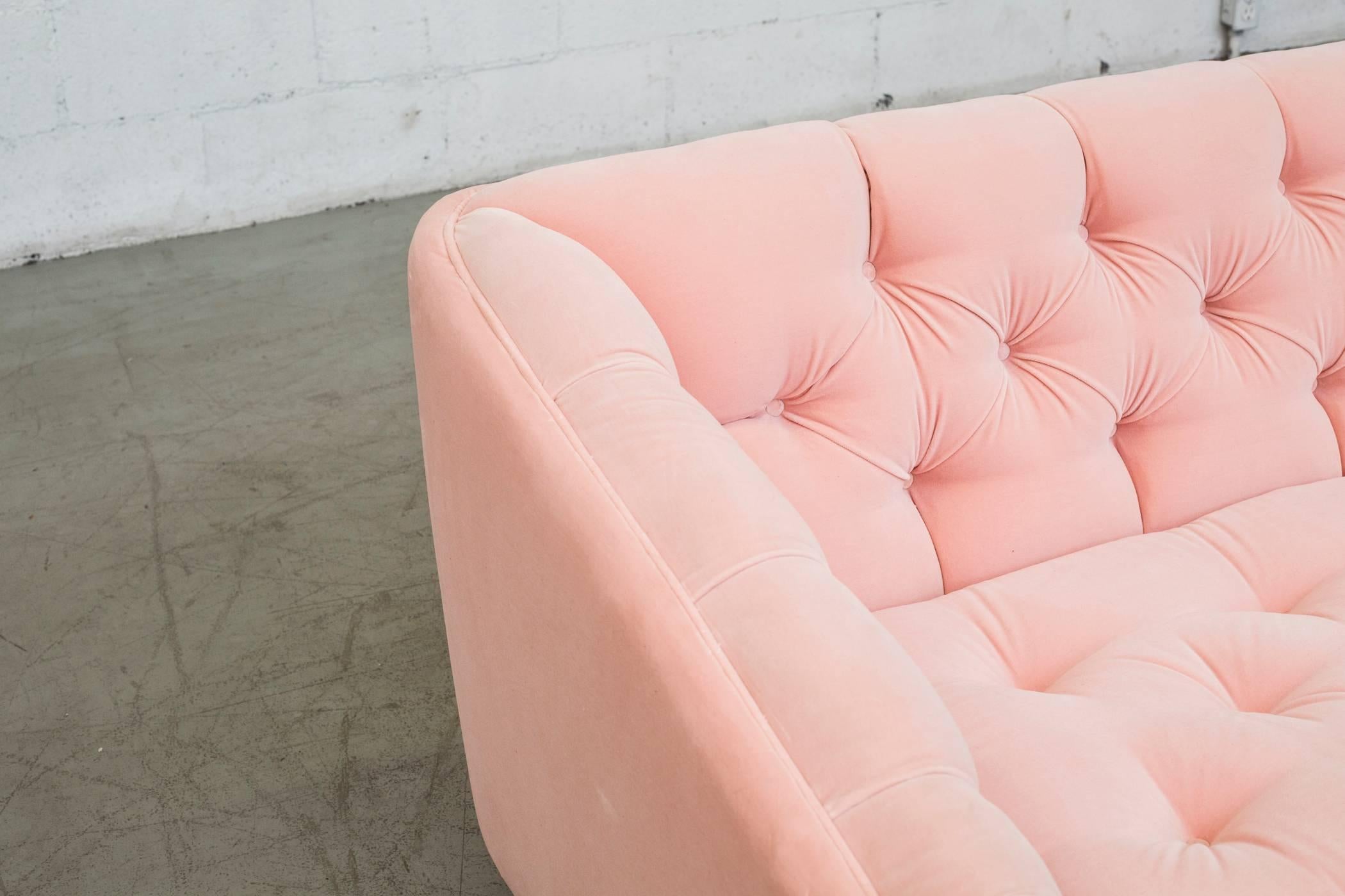 Mid-20th Century Pink Artifort Upholstered Loveseat