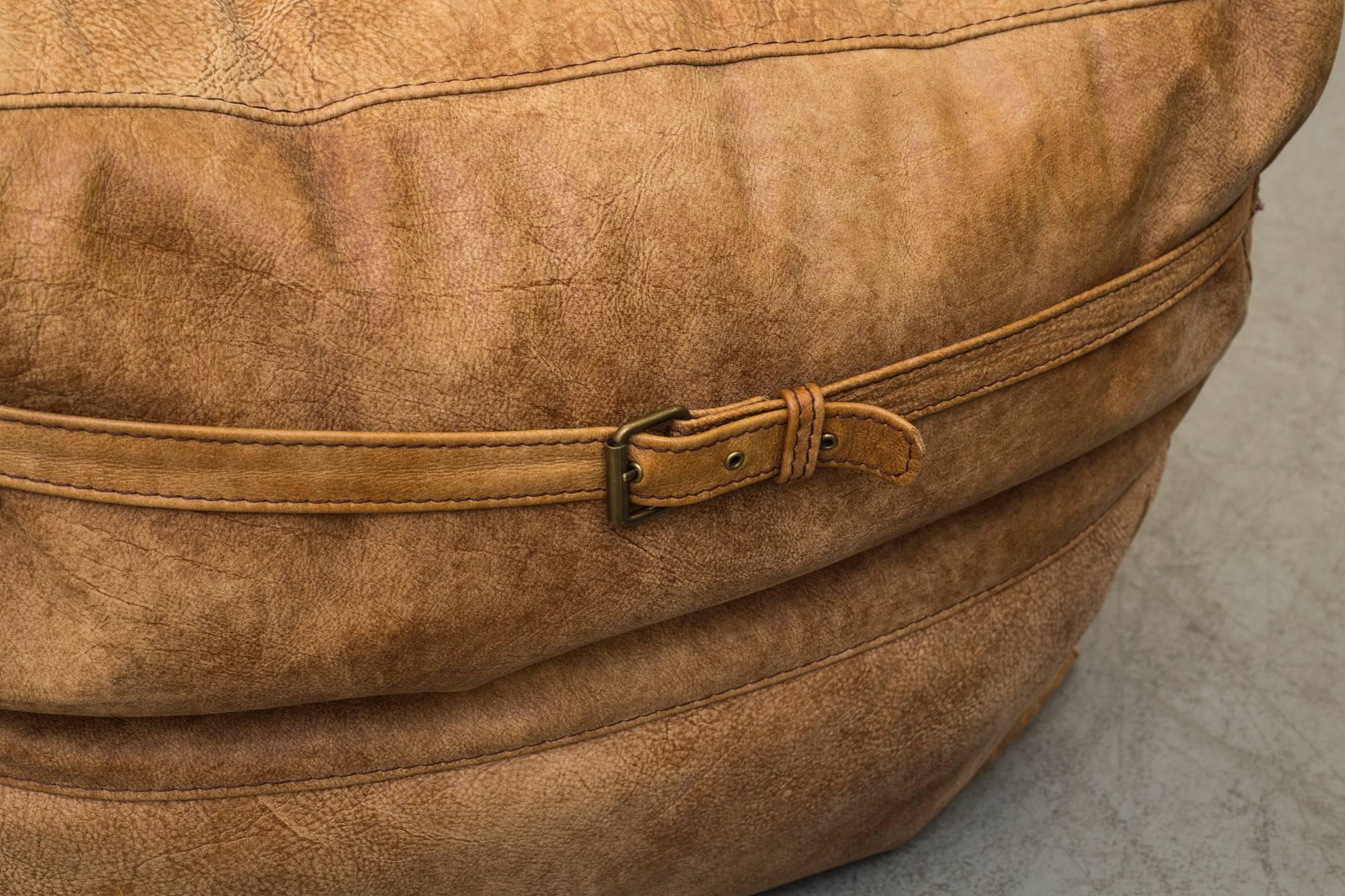De Sede Style Leather Soft Form Bean Bag Lounge Chair 3