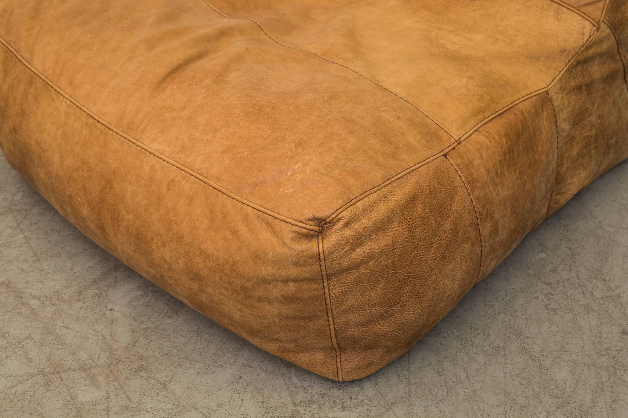 De Sede Style Leather Soft Form Bean Bag Lounge Chair 4