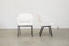 Pair of Saarinen Inspired AP Originals 1960s Armchairs in New White Upholstery