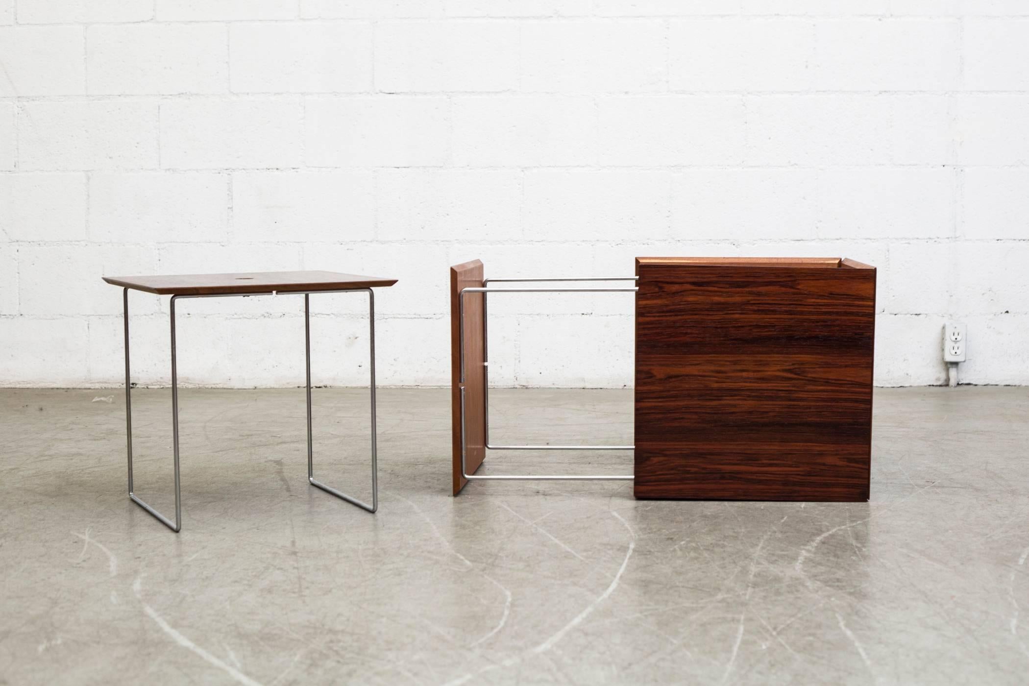 Danish Georg Petersen Magic Cube Nesting Table Set in Rosewood For Sale