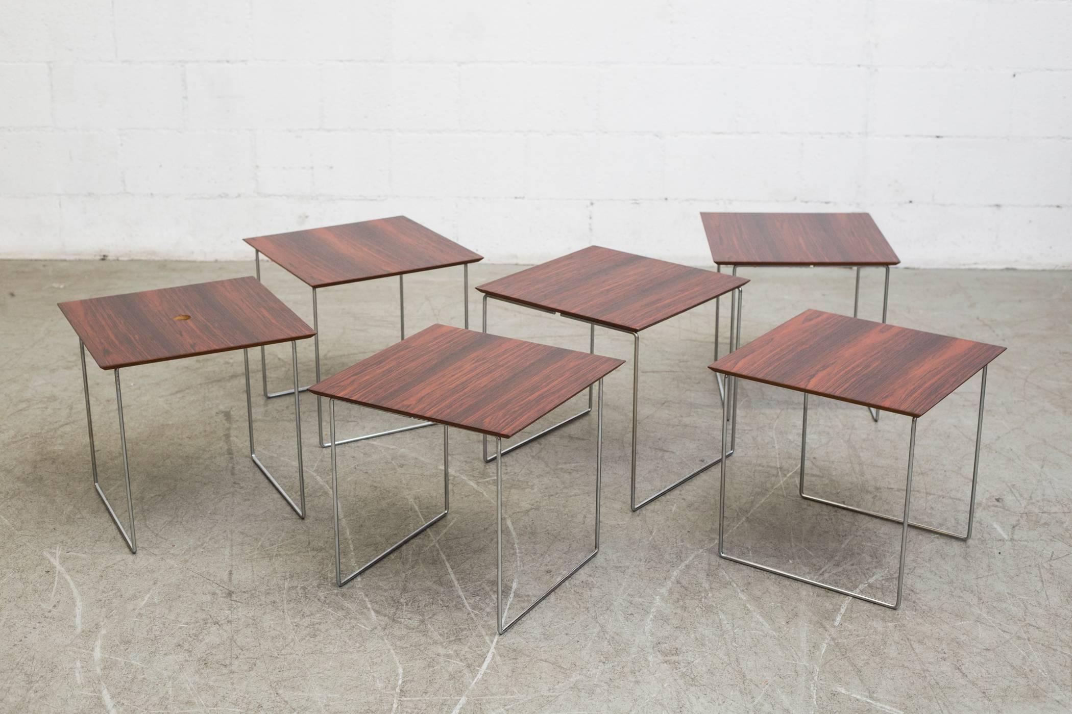 Georg Petersen Nesting Cube Table Set In Excellent Condition For Sale In Los Angeles, CA