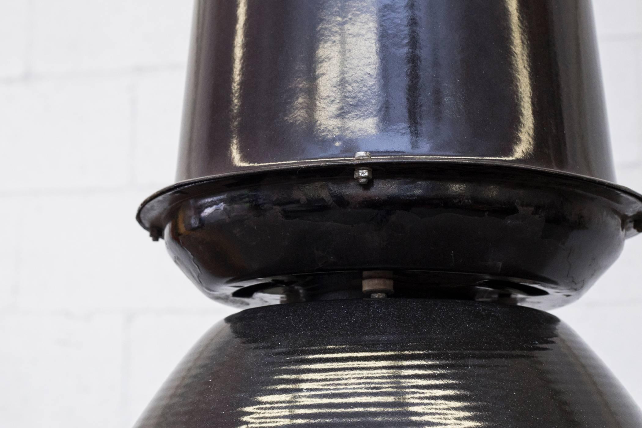 Metal Huge Industrial Black Enameled Factory Lamp