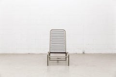 René Herbst Nickel-Plated Metal Deck Chair
