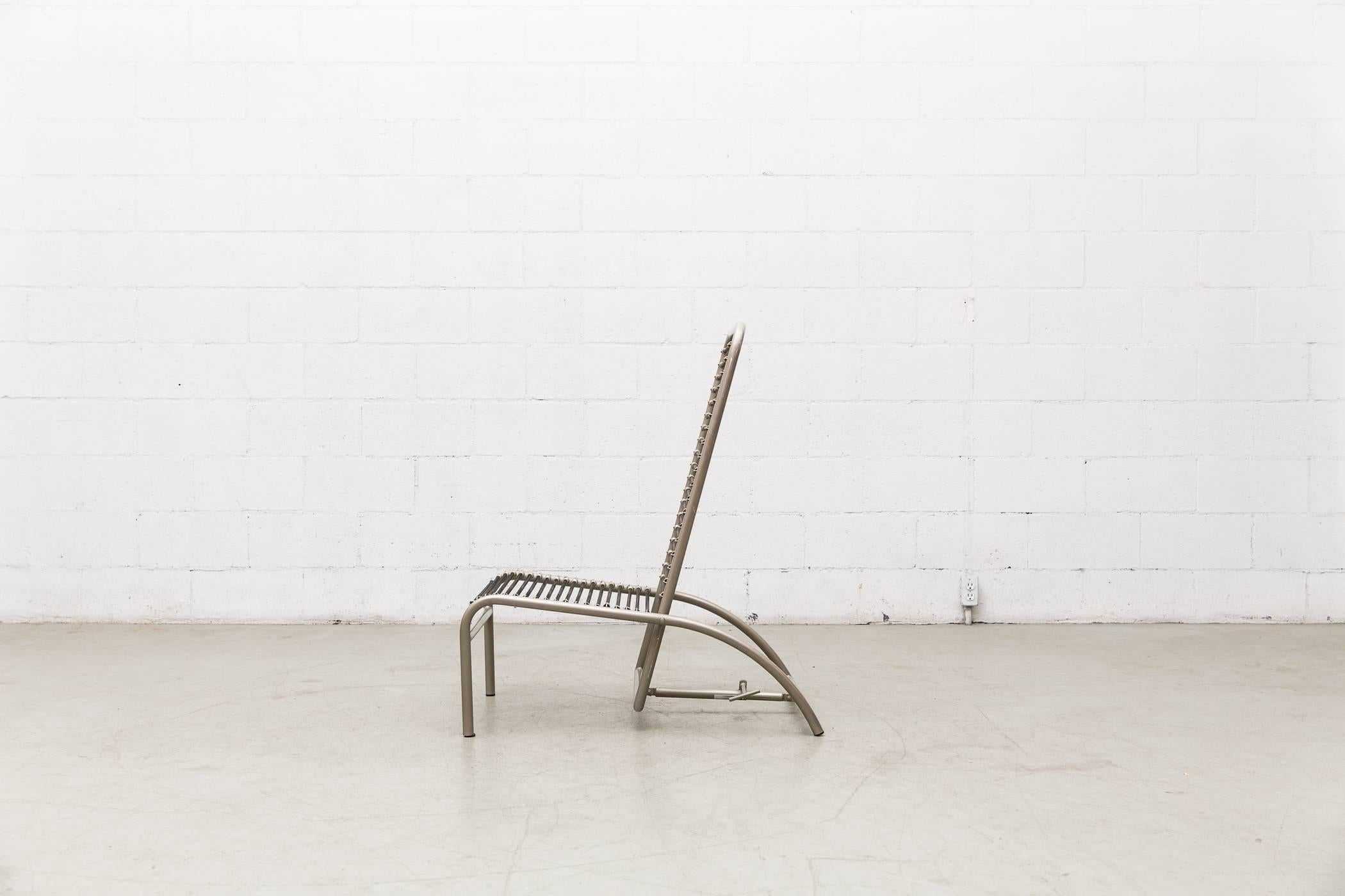 Modern René Herbst Nickel-Plated Metal Deck Chair