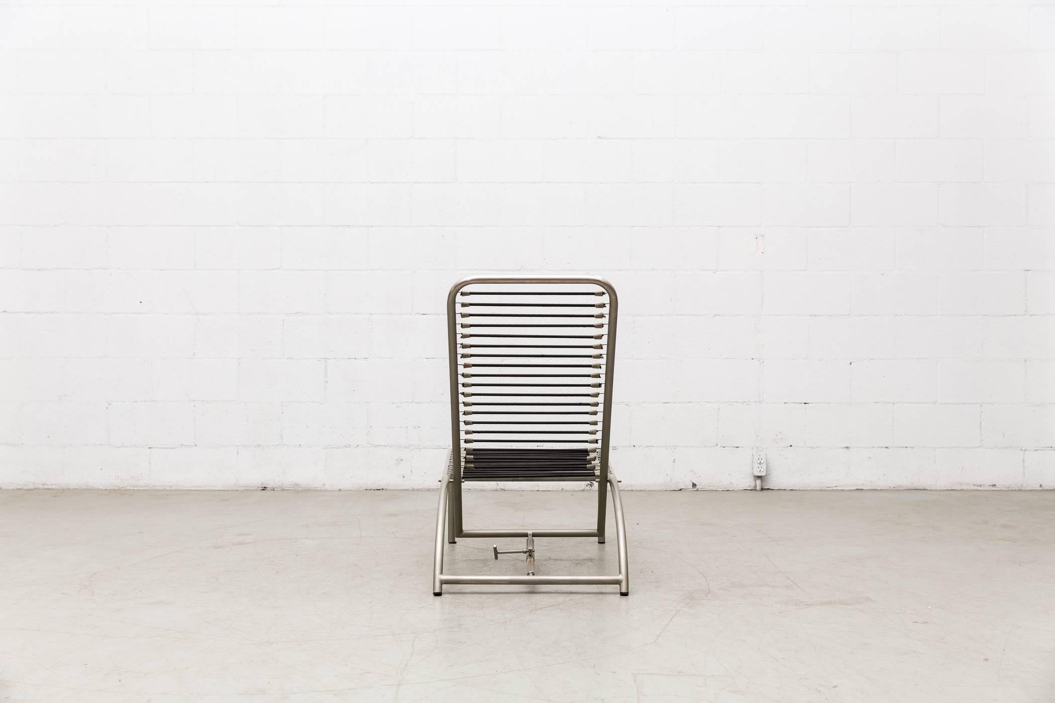 René Herbst Nickel-Plated Metal Deck Chair 1