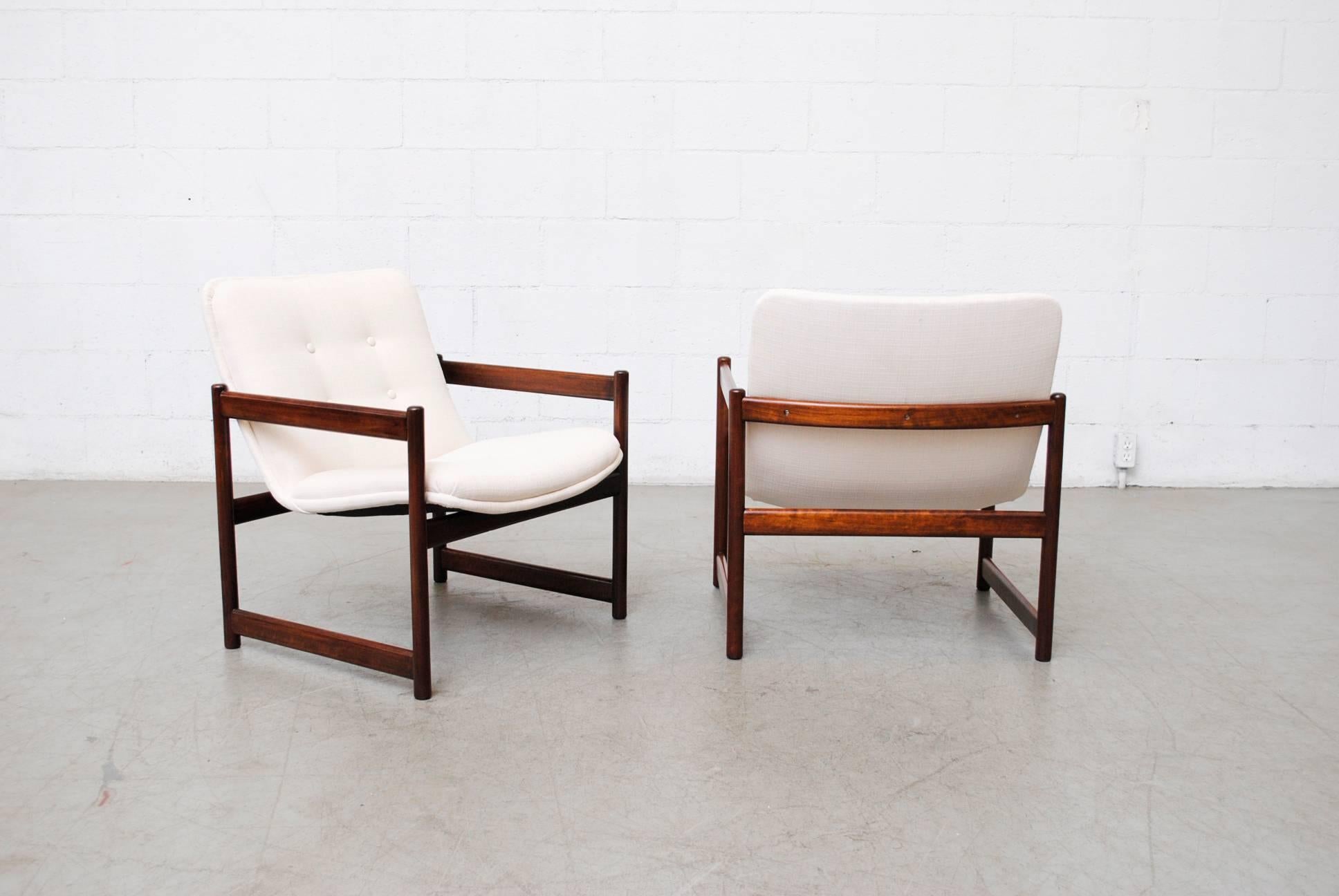 Mid-Century Modern Artifort Lounge Chairs with Wood Frames