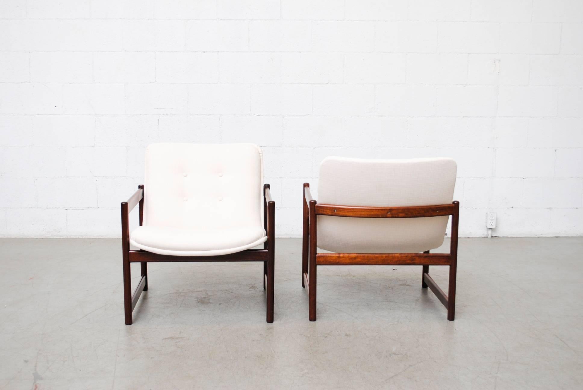 Dutch Artifort Lounge Chairs with Wood Frames