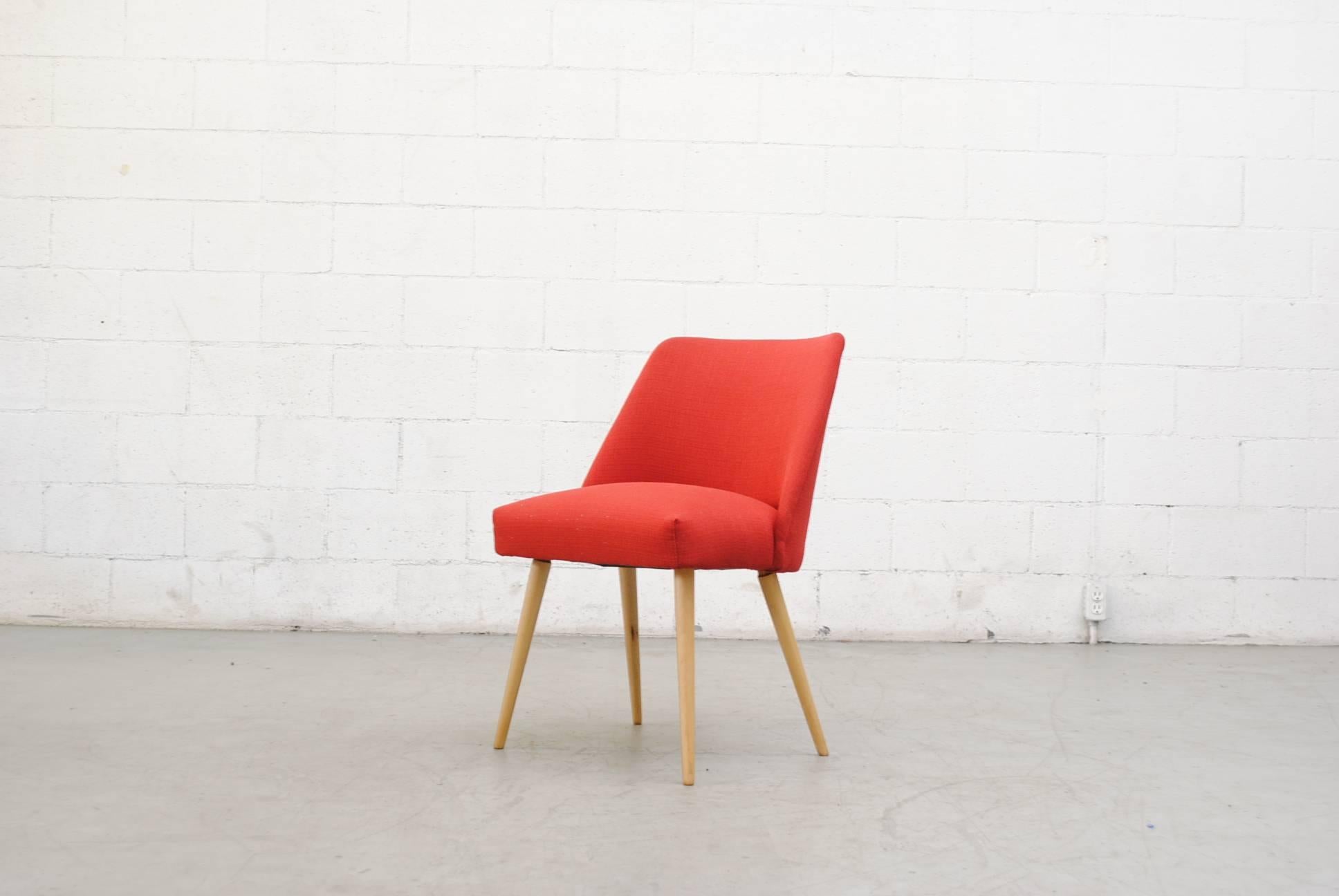 Mid-Century Modern Saarinen Style Dining or Cocktail Chairs in Red