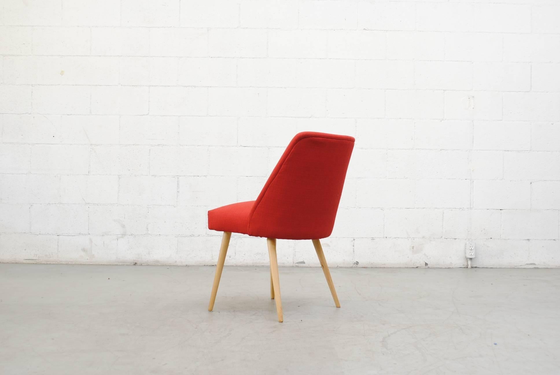 Saarinen Style Dining or Cocktail Chairs in Red In Good Condition In Los Angeles, CA