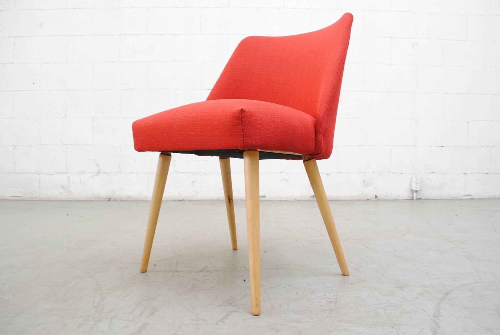 Saarinen Style Dining or Cocktail Chairs in Red 1