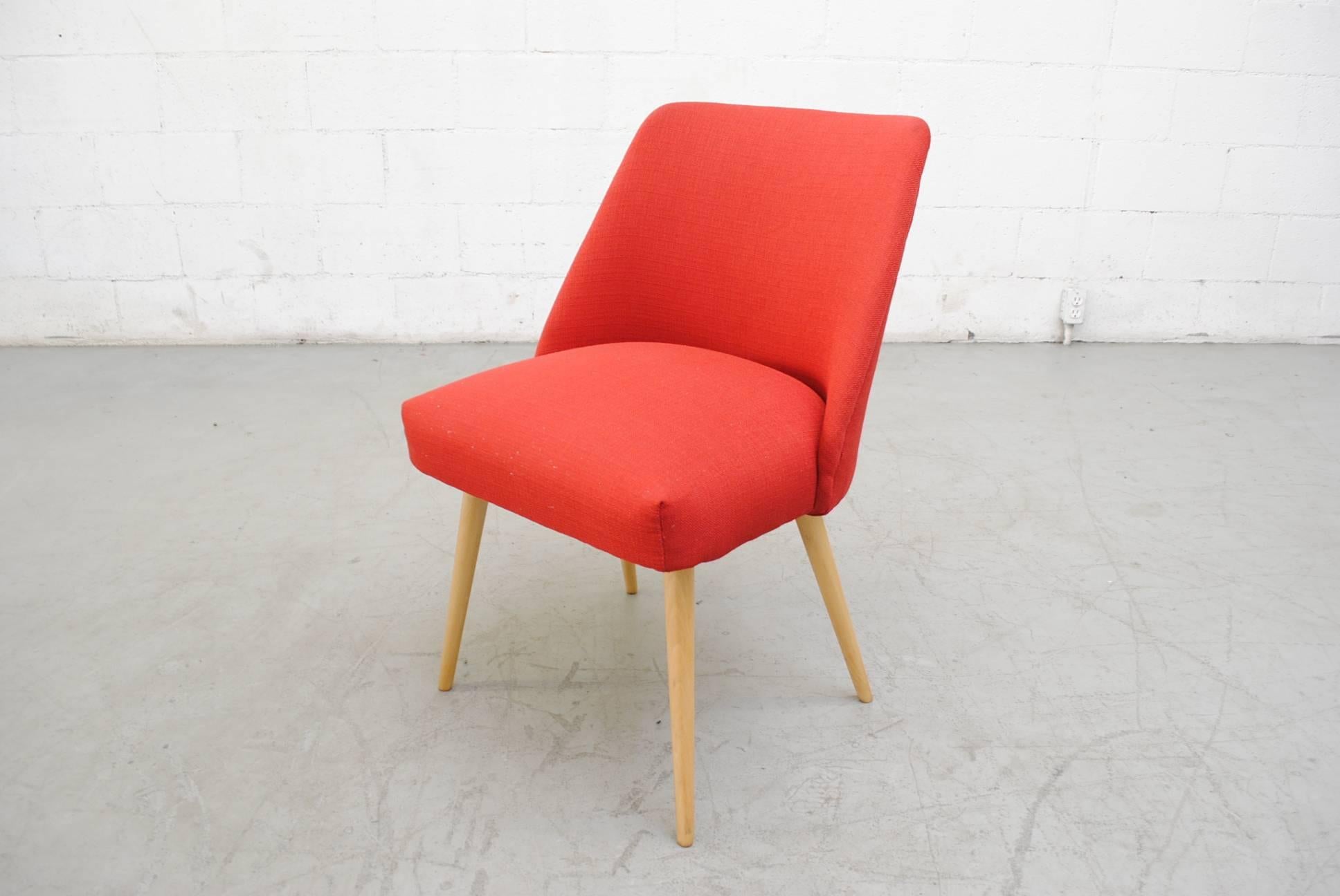 Upholstery Saarinen Style Dining or Cocktail Chairs in Red